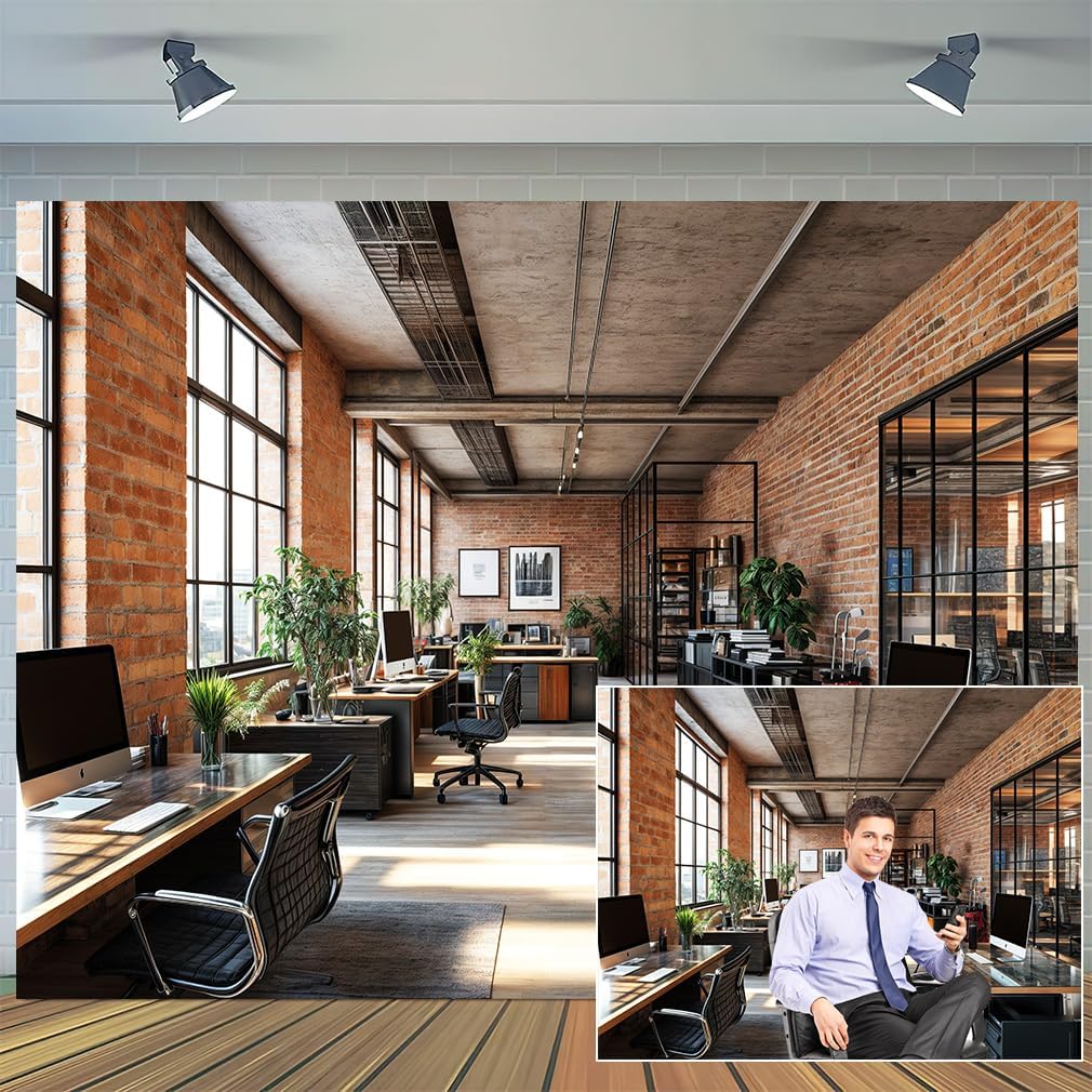 12X10ft Office Video Photo Backdrop Photography Background for Recording Conference, Zoom Home Podcast Backdrops Photo Booth Prop Decorations Wall Decor Tablecloth