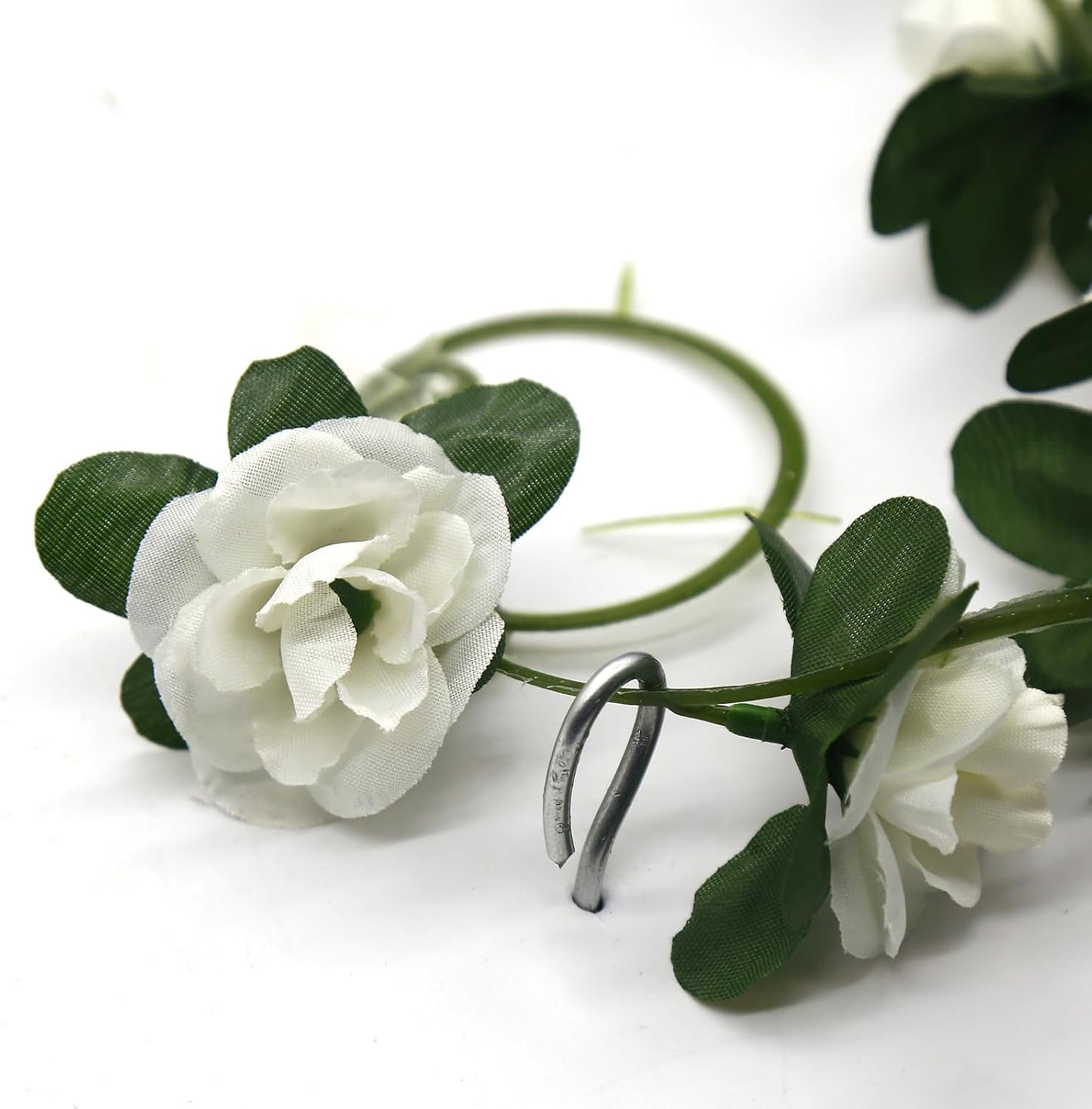 12 PCS 98.4 FT Artificial Flower Garland White Rose Garland for Wedding Room Decor（12,White）