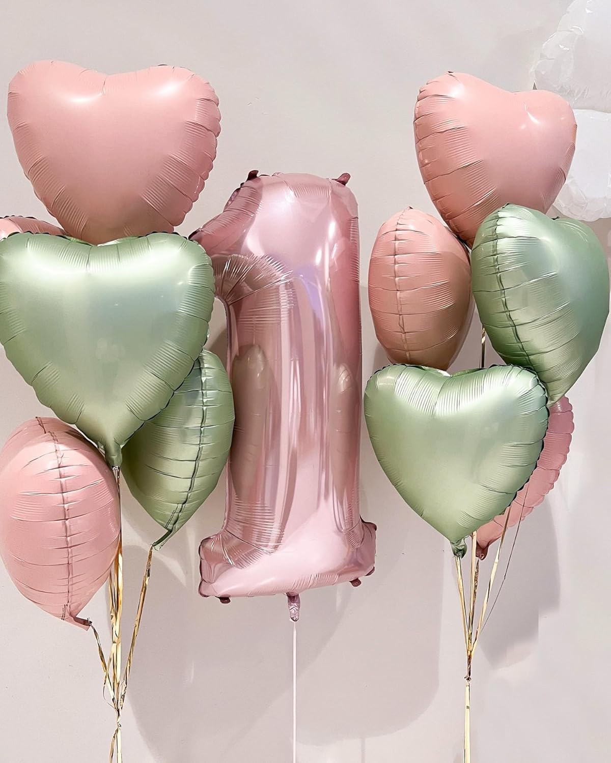 10pcs Baby Pink Heart Balloons - 18 Inch Light Pink Heart Shapes for Baby Shower, Wedding, Valentine's Day Decorations