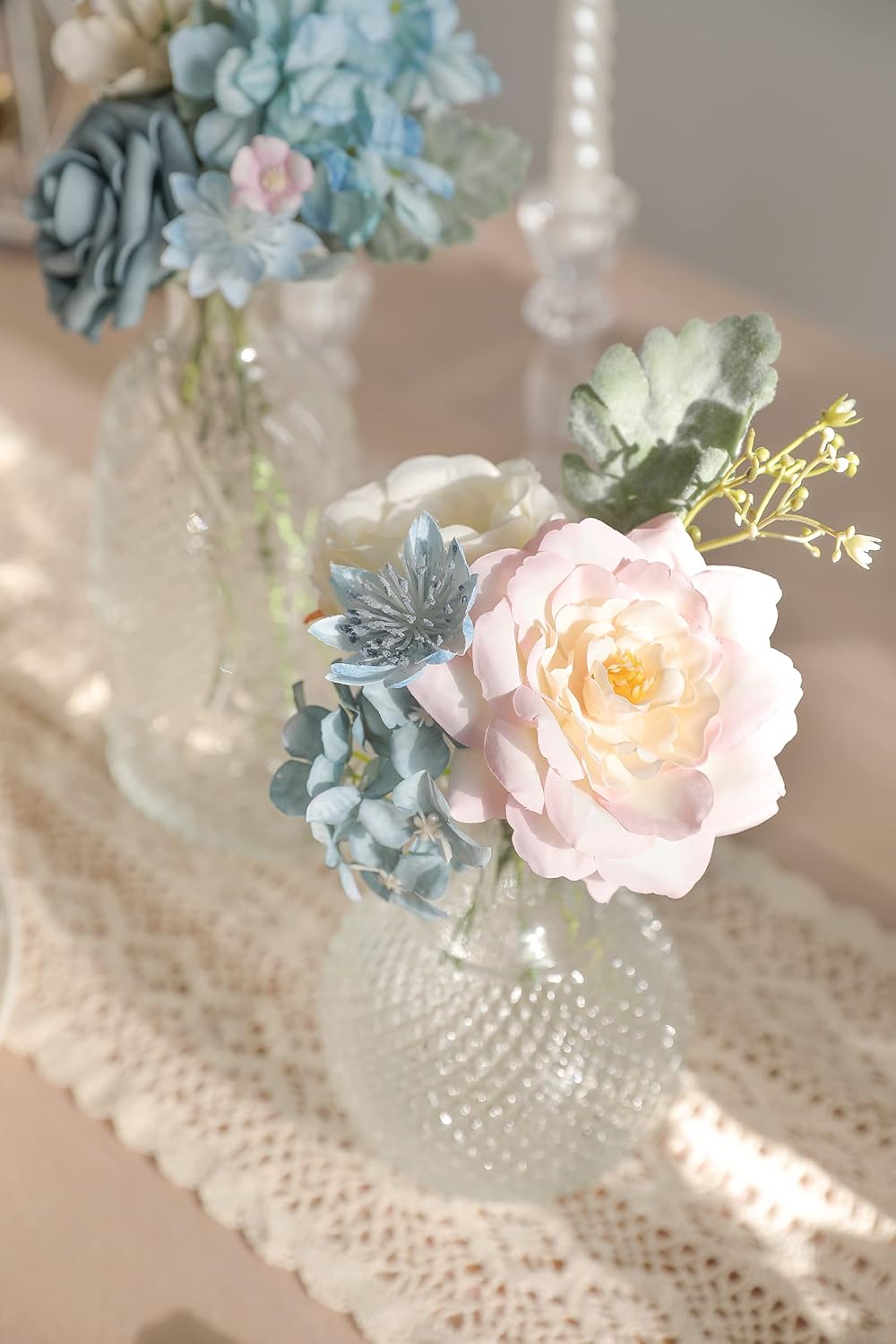 Serra Flora Artificial Flowers Combo Box Set Faux Flowers Bulk Flower Leaf with Stems Arrangements for DIY Wedding Bouquets Party Table Centerpieces Home Decorations Indoor Outdoor