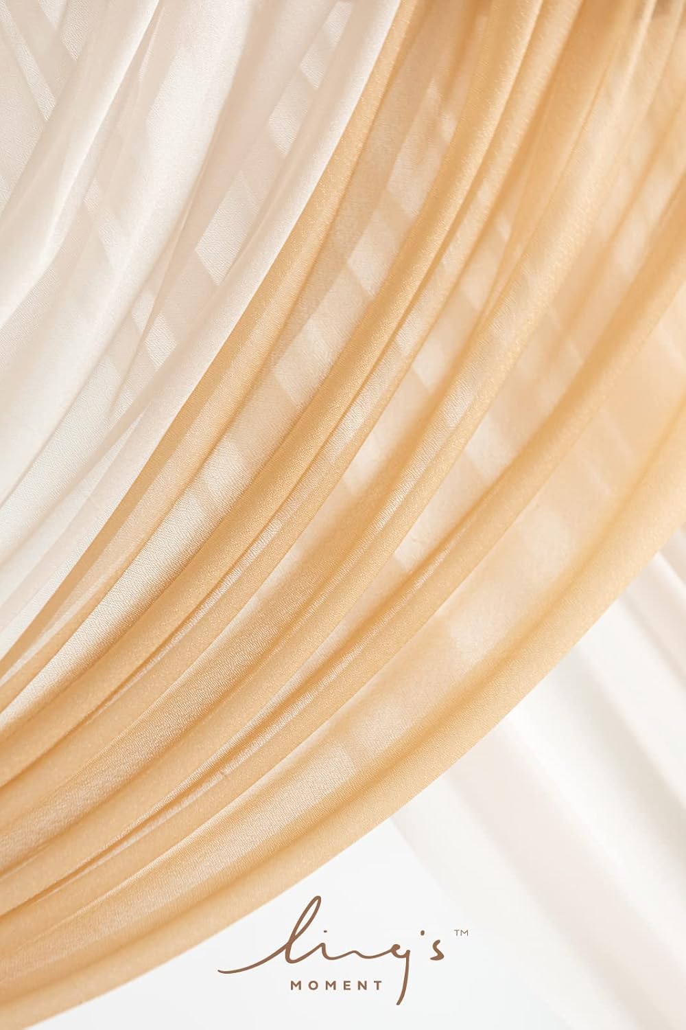 Ling's moment Boho Wedding Arch Flowers Kit Pack of 4, 2pcs Hanging Artificial Floral Arrangement 2pcs Chiffon Drapes Ceremony Fake Silk Rose Arbor Rustic Farmhouse Party Decor, Fall Orange Swags