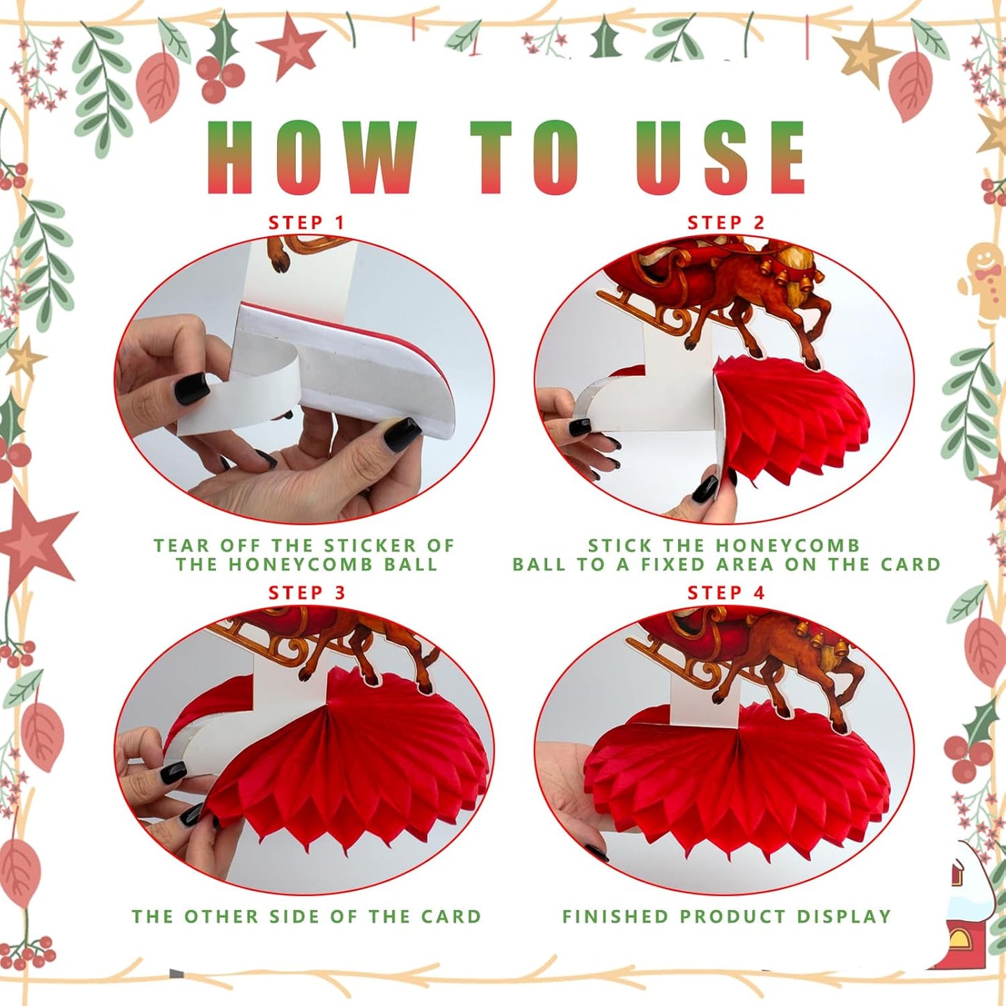 12Pcs Christmas Honeycomb Centerpieces Christmas Table Toppers Decorations Christmas Tree,Snowman,Gingerbread for Holiday Christmas Party Supplies