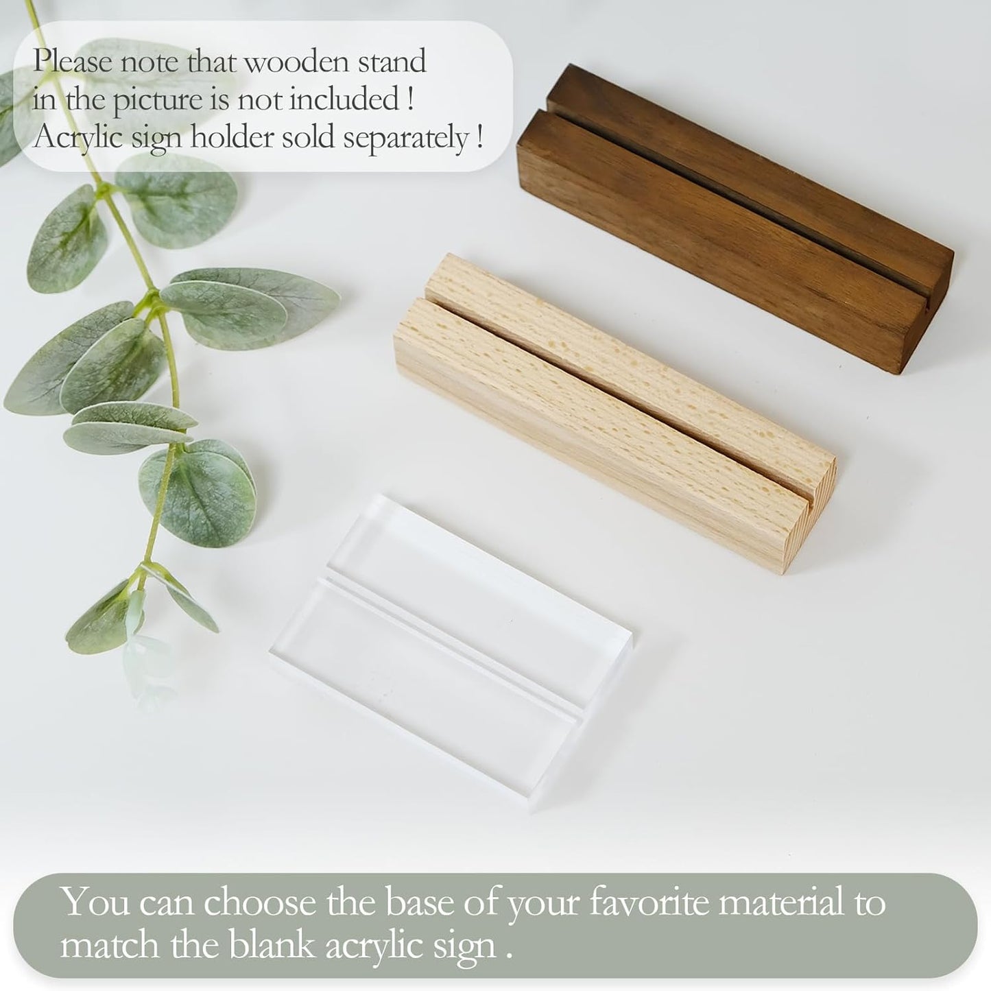 10 Pack 8x10 Inch Clear Acrylic Sign Blank, DIY Blank Clear 8x10 Acrylic Sheet 1/8 inch Thick for Wedding Reception Sign Party Events, Wood Stand NOT Included