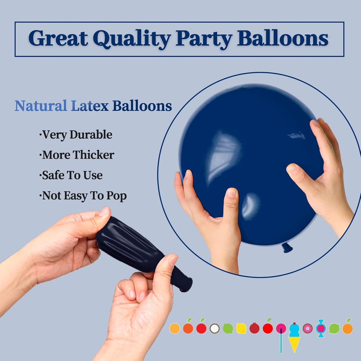 110pcs Navy Blue Balloon 12 Inch, Navy Blue Latex Balloon for Birthday Party Baby Shower Wedding(with 2 Ribbons).