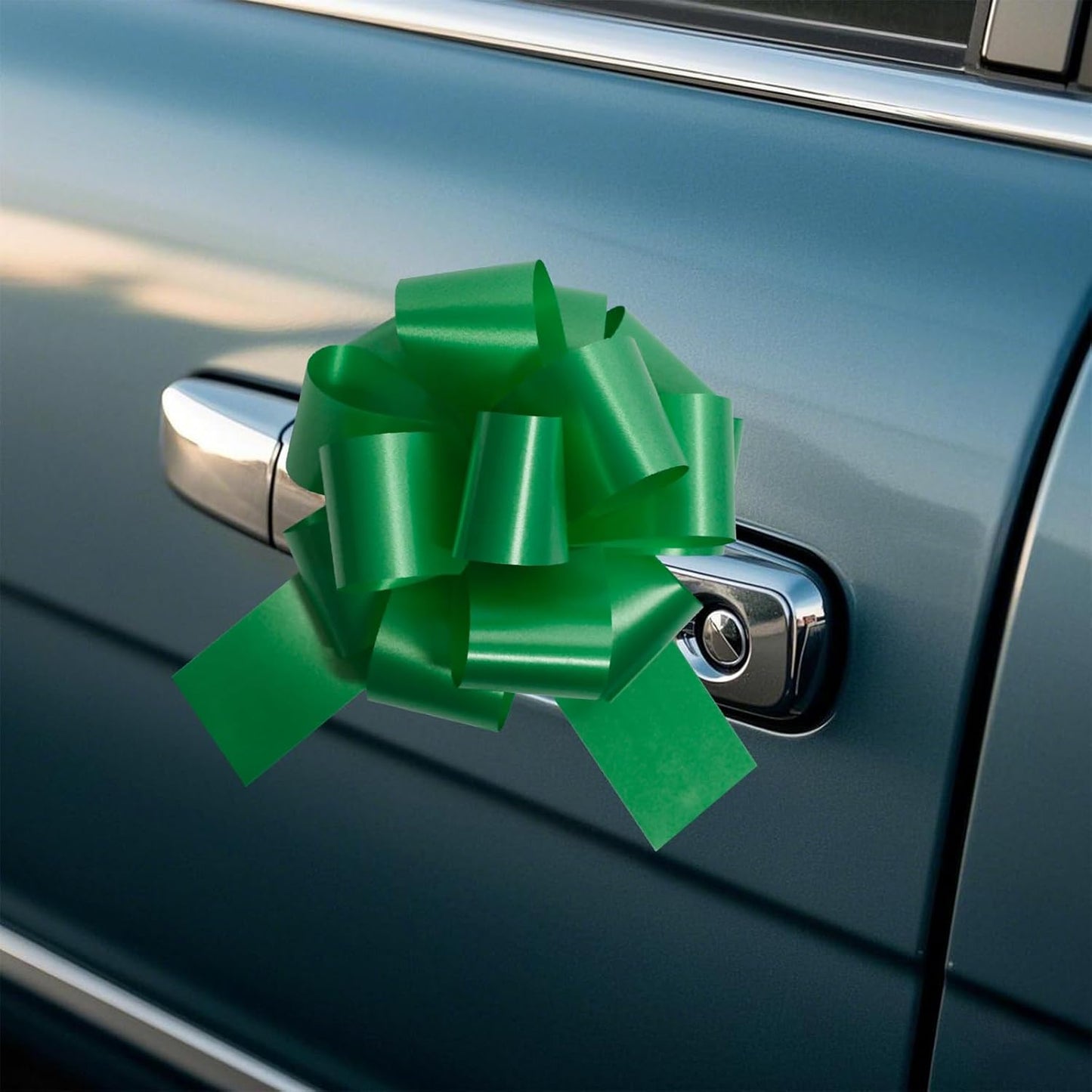 12 PCS 6 Inch Green Pull Bows - Perfect for Gift Wrapping, Wedding Decor, Car Bows, Birthday Parties, Christmas and Valentine's Day