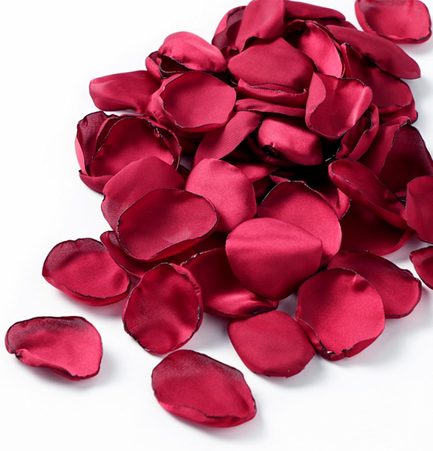 ZOOYOO 200Pcs Burgundy Silk Rose Flower Petals for Valentaine's Day,Wedding Flower Gril Basket,Aisle Scatter,Table Centerpieces,Romantic Night Decoration,3.5cm Each