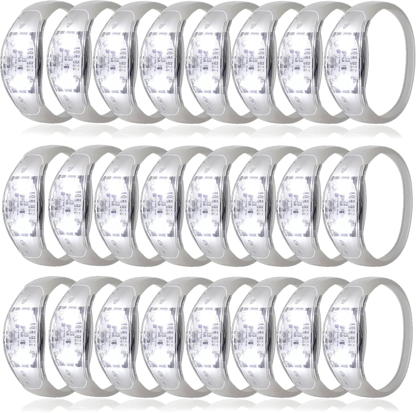 100 Pcs LED Bracelets Sound Activated with Flashing LED Strobe Music Control Light Up Bracelets for Rave, Game Prizes, Birthday Party Favor,Valentine's Day gift