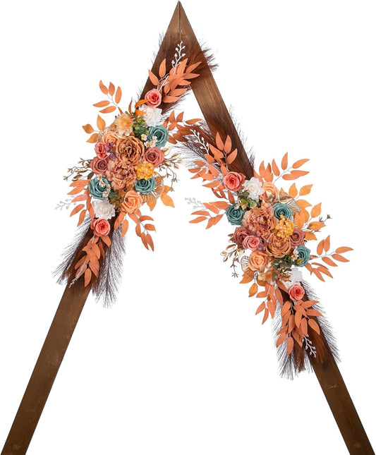 Wedding Arch Flowers, Artificial Flowers for Decoration, Large Flower Swag for Boho Styles Wedding Ceremony Floral Decor - Pack of 2