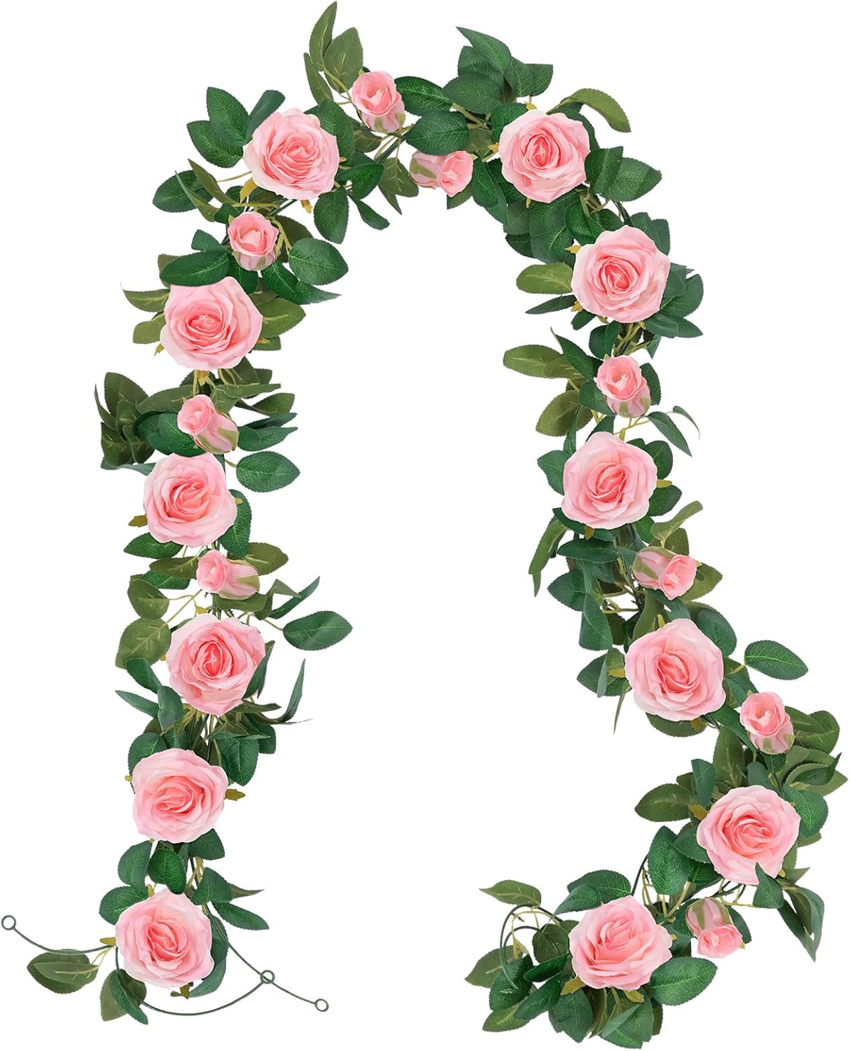U'Artlines 3 Pack Artificial Pink Rose Vines Floral Garlands Total 19.5 Ft Fake Vine Silk Flower Garland for Indoor Outdoor Home Wedding Arch Garden Wall Decoration