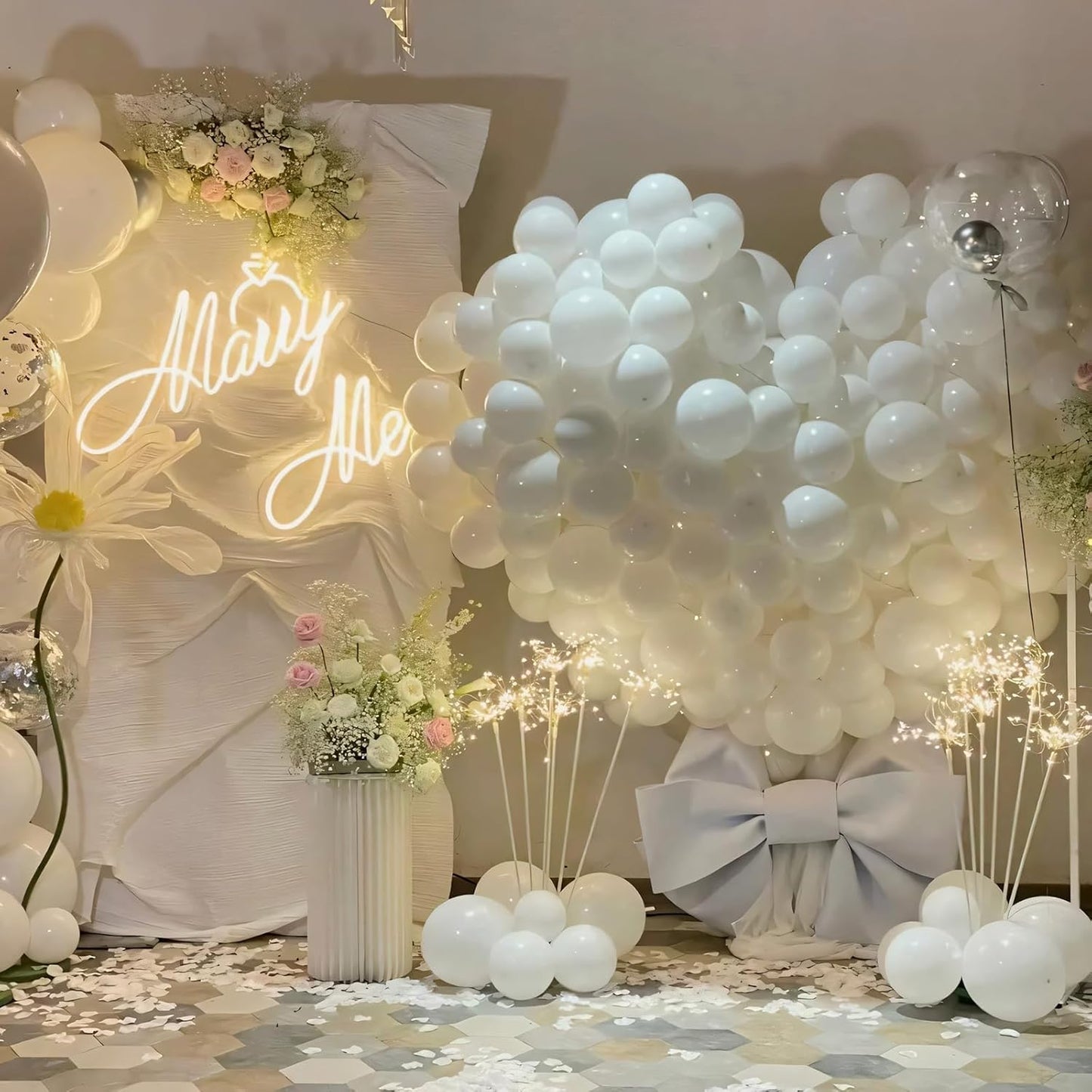 125 pcs White Balloons 5 Inch, Small Balloon Garland Arch Kit for Birthday Party Decorations Anniversary Wedding Baby Shower Party Decor
