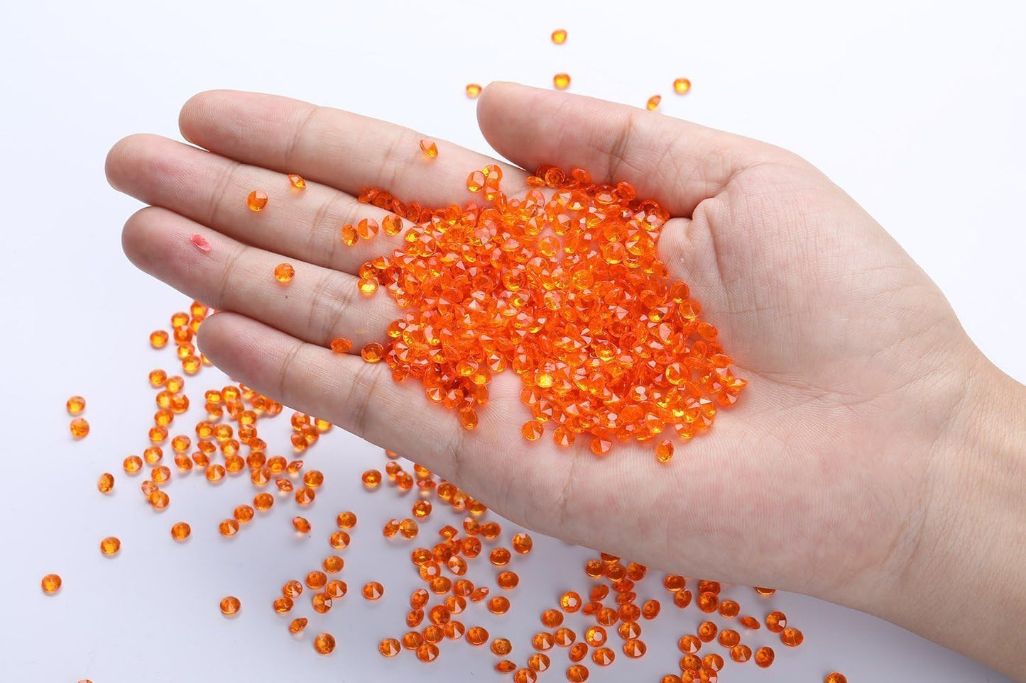 10000 pcs/Pack Wedding Table Scatter Confetti Crystals Acrylic Diamonds Vase Fillers 4.5 mm Rhinestones for Wedding, Bridal Shower, Vase Beads Decorations (Orange)