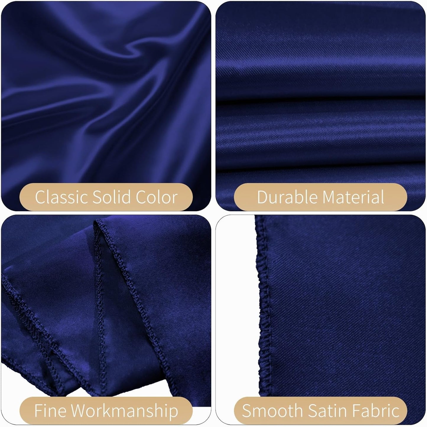 100 PCS Satin Chair Sashes Decorative Bow Satin Chair Sashe Ties Back Ribbon Bows Chairs Cover Band for Wedding Birthday Party Ceremony Reception Events Banquet Home Kitchen Decor(7x108inch,Navy Blue)