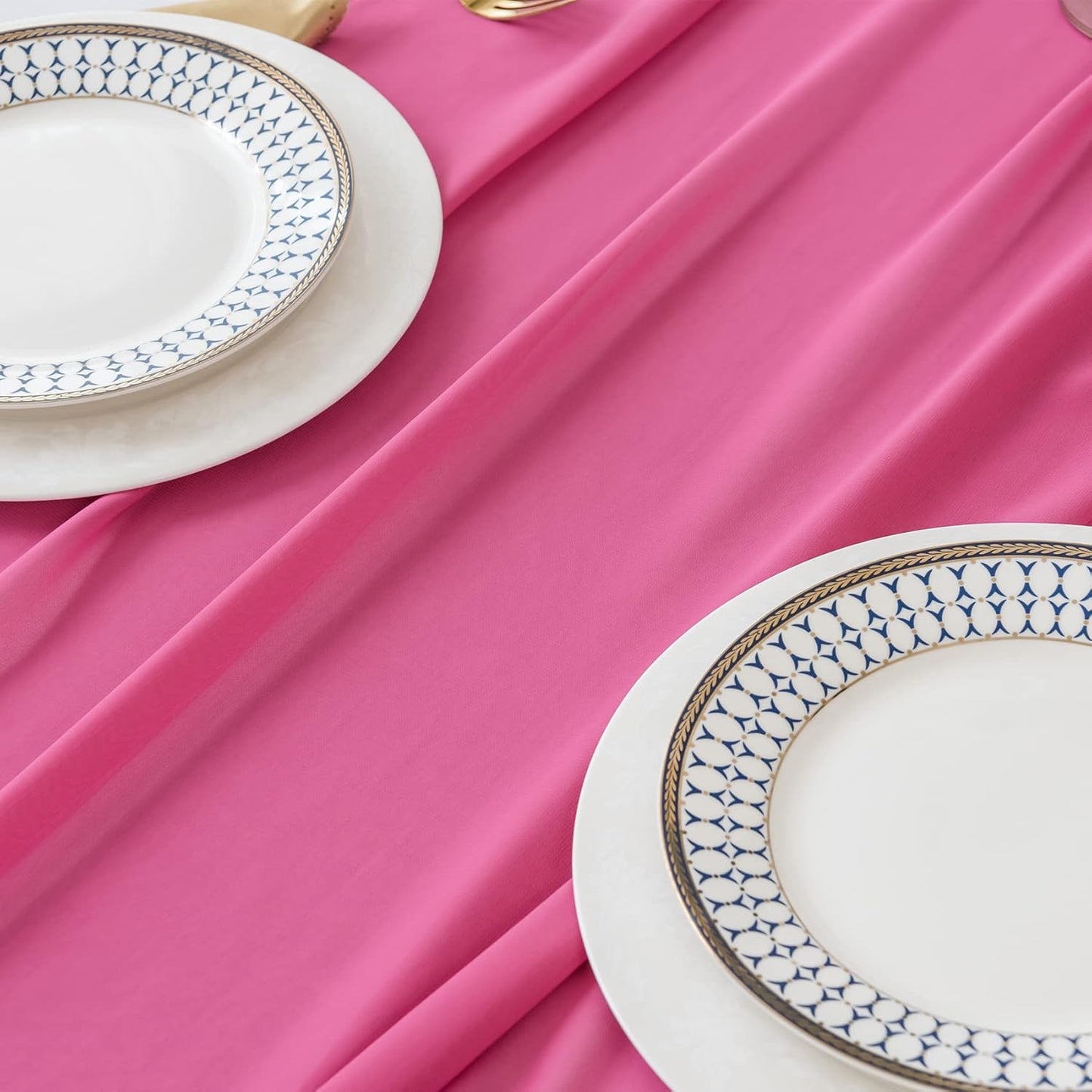 12Pack 9ft Chiffon Table Runner 14x108 Inch Sheer Romantic Table Runner for Wedding Birthday Party Bridal Shower Outdoor Decoration-Fuchsia