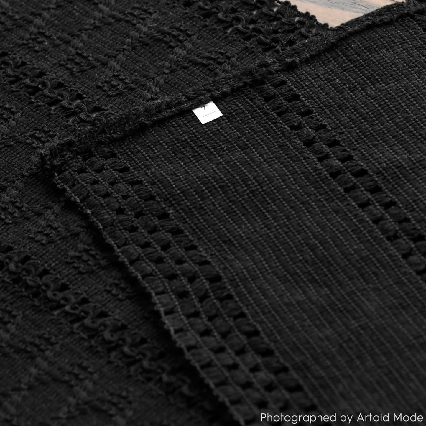 Artoid Mode Black Farmhouse Woven Rustic Hollow Table Runner, Seasonal Holiday Hollow Kitchen Dining Table Decoration for Home Party Decor 12x120 Inch