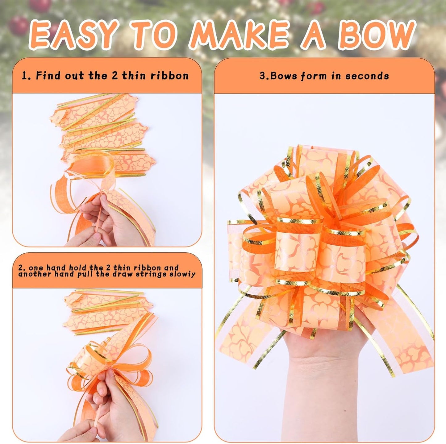 12Pcs Heart Gift Wrap Pull Bows, Large 6 Inch Assorted Gift Pull Bows, for Presents,Christmas Party Birthday Gift for Wrapping Boxes,Valentine's Day Gift Decorations