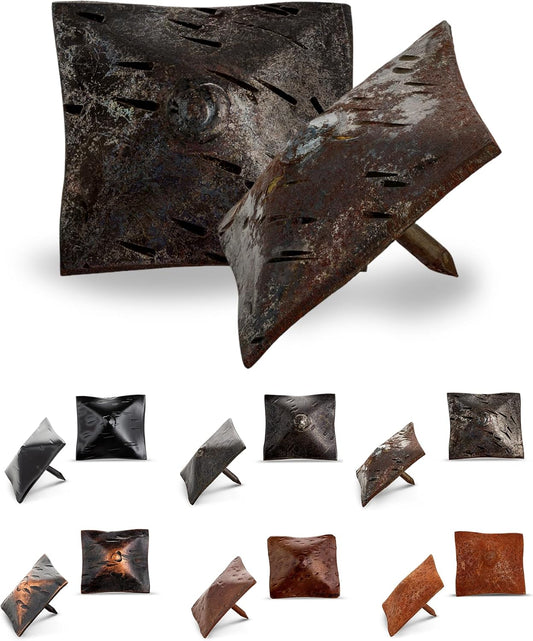 100 Pack 1.5" Square Head Iron Clavos Decorative Nails – Unfinished – Handmade Rustic Square Fasteners for Farmhouse Shutters, Faux Wood, Barn Doors, Shutters, and Gates – Ornamental Wood Accent