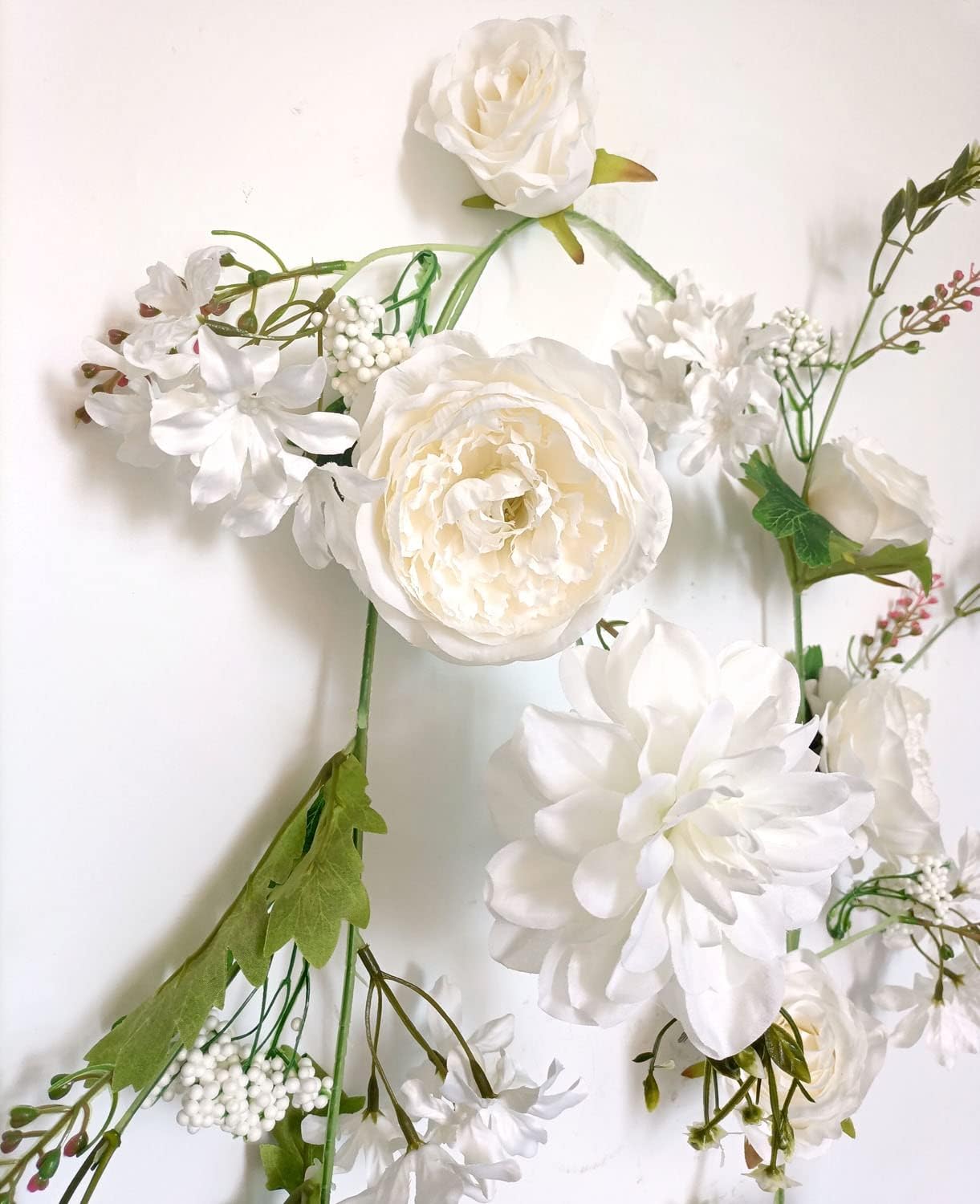 Peony Garland, Rose Flower Vine, Arch Flowers, 6' Length, Floral Garland for Decor Home Table Runner Mantle Decoration (Ivory Peony Garland)