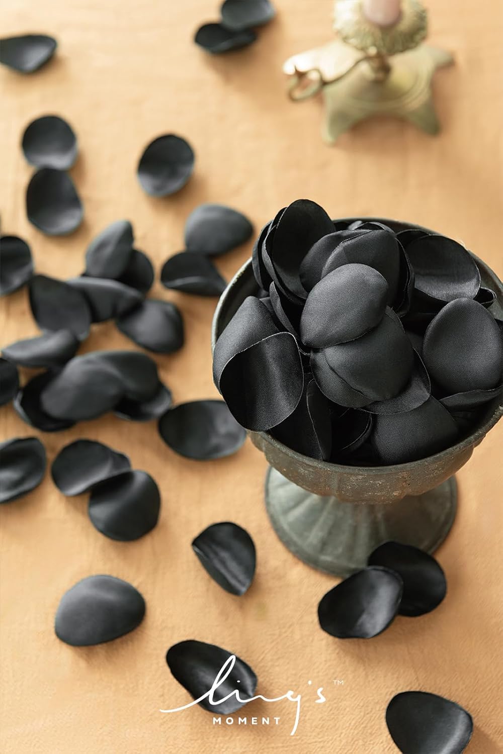 Ling's Moment Rose Petals, Silk Flower Petals for Wedding/Aisle/Flower Girl Baskets/Table Centerpiece Décor,etc.Black 200pcs