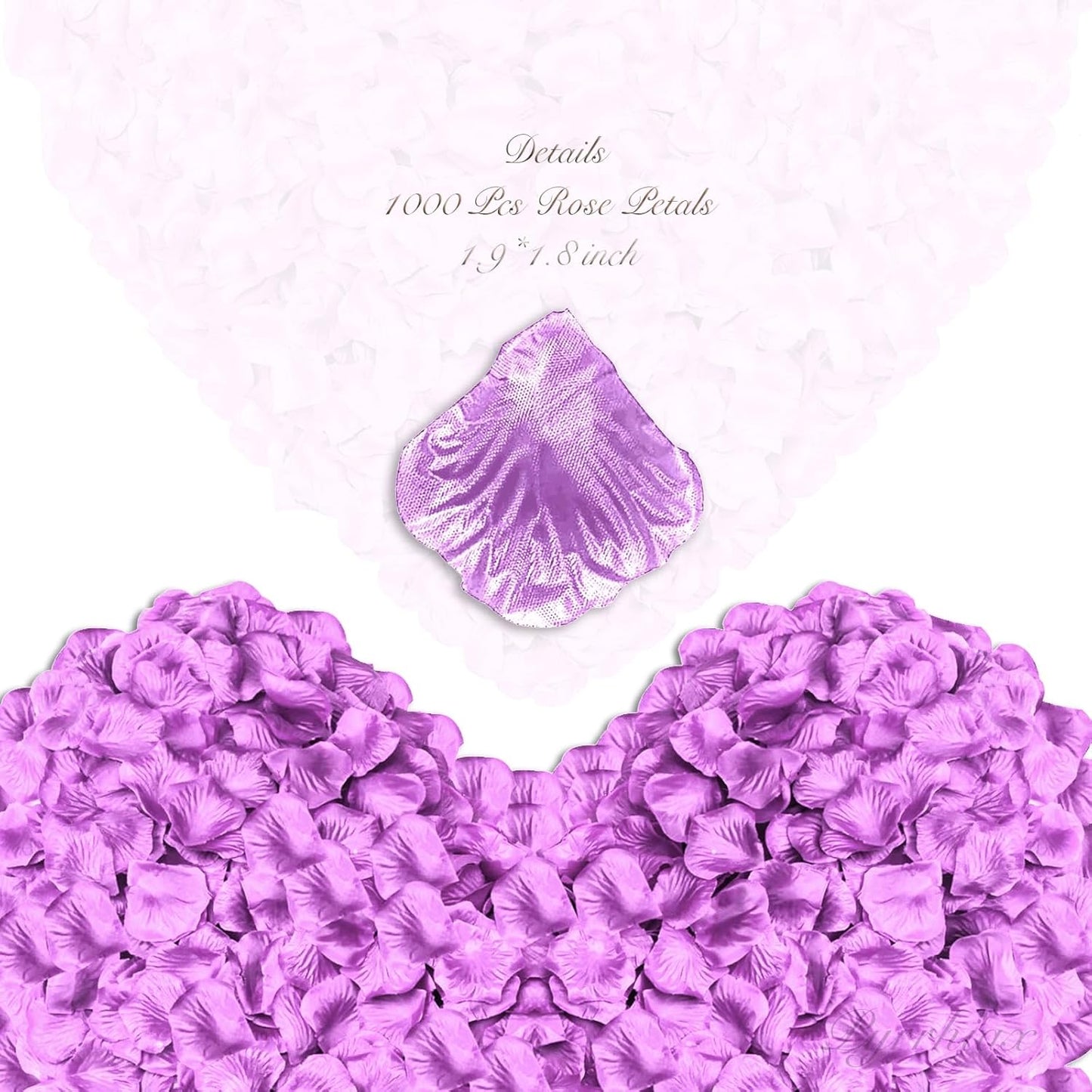 1000 Pieces Rose Petals, Artificial Flower Petals Fake Rose Petals Silk Red Rose Petals for Romantic Night,Wedding,Proposal Anniversary Flower Decorations (Light Purple)
