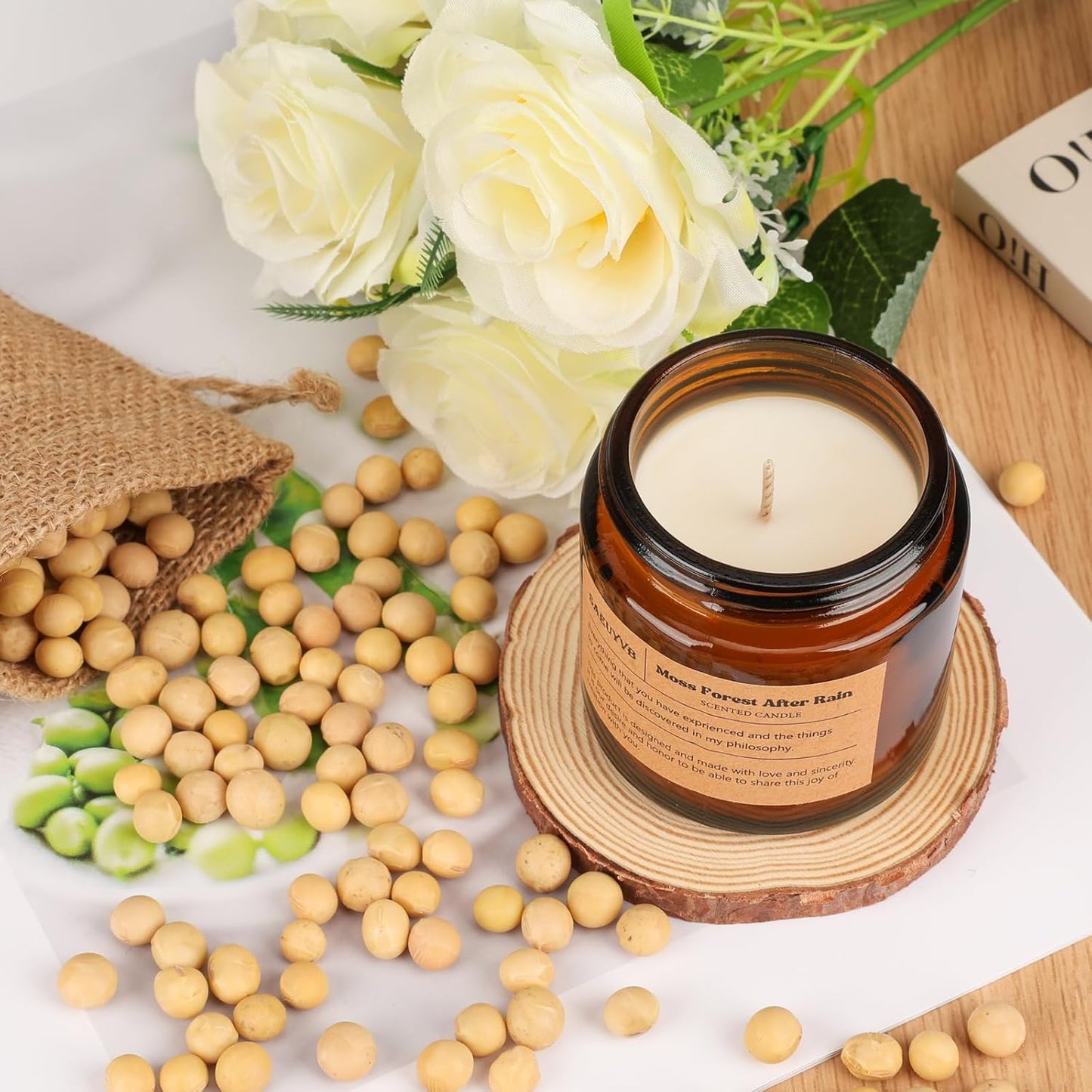 12 Pack Candles for Home Scented,Scented Candles Gift Set for Women &Men,Natural SoyCandles(Amber Jar),Aromatherapy Candle Set for Birthday Valentine Anniversary Mother's Day Christmas