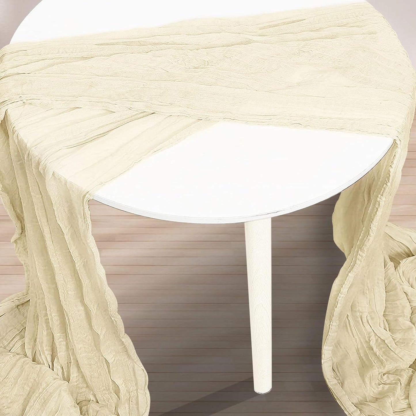 1 Pack Beige Cheesecloth Table Runner 35x120 Inch 10Ft Rustic Gauze Cheese Cloth Table Runner Sheer Cheesecloth Table Runners for Wedding Party Bridal Shower Decoration