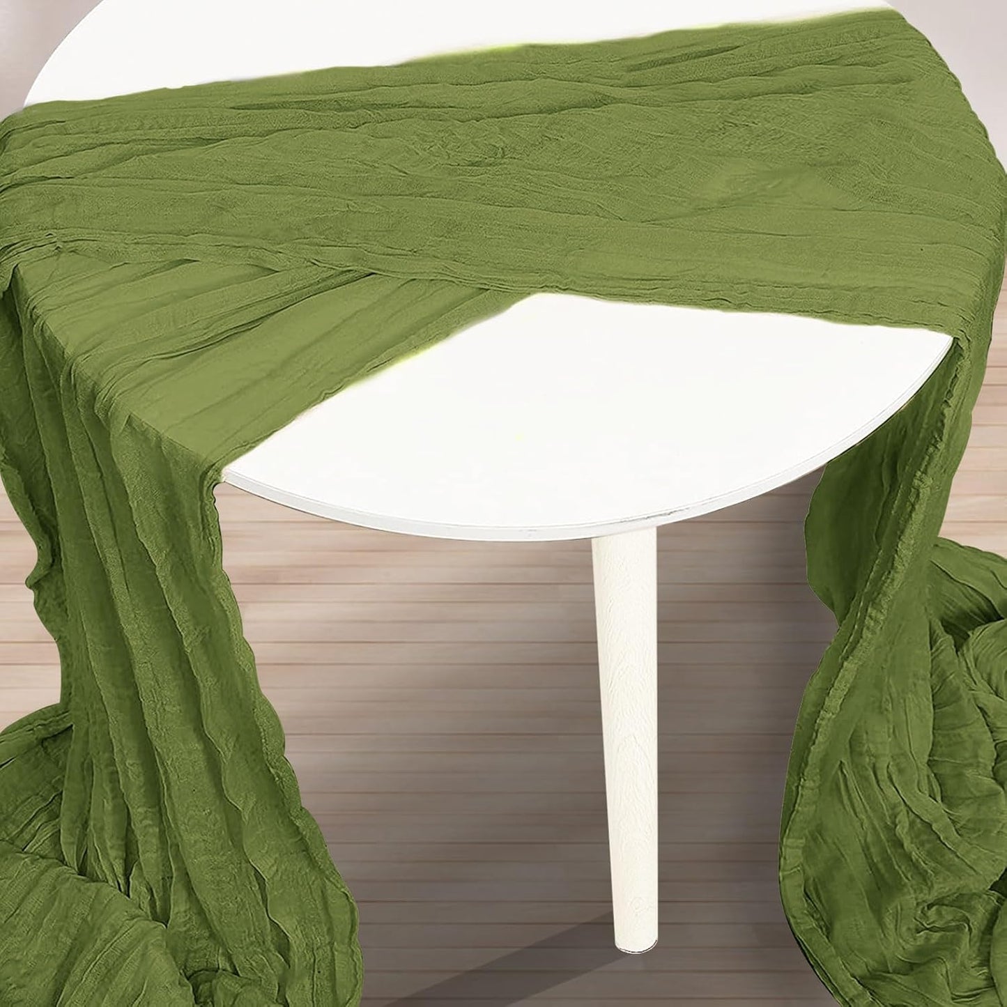 10 Pack Olive Green Cheesecloth Table Runner 35x120 Inch 10Ft Rustic Gauze Cheese Cloth Table Runner Sheer Cheesecloth Table Runners for Wedding Party Bridal Shower Decoration