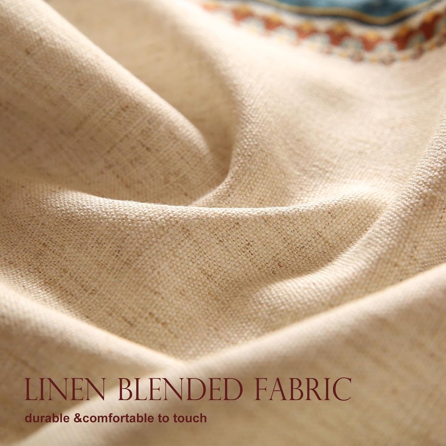 patdrea Designer Beige Farmhouse Geometric Patterned Extra Long,Wrinkle Resistant Linen Table Runner 118 Inch Long,Decoration for Kitchen Dining and Coffee Tables Banquet Christmas , 12"x118"