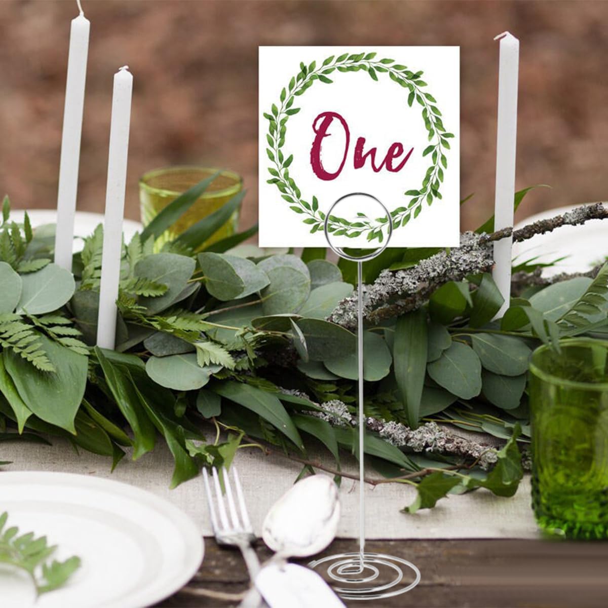 12Pcs Table Number Holder 8.66inch Tall Metal Iron Place Card Holder Lightweight Picture Holder Stand Portable Round Shape Photo Memo Note Holder for Office Wedding Party