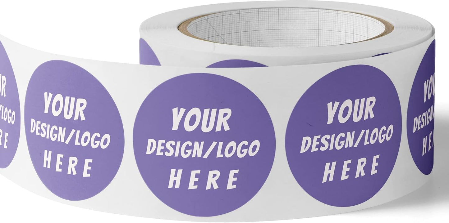 150 Custom Circle/Square BOPP Roll Labels- Personalized Stickers for Business Logo, Party, Wedding Favor, Baby Shower-Any Design Text + Image, Matte/Gloss Finish (3 Inch Circle)