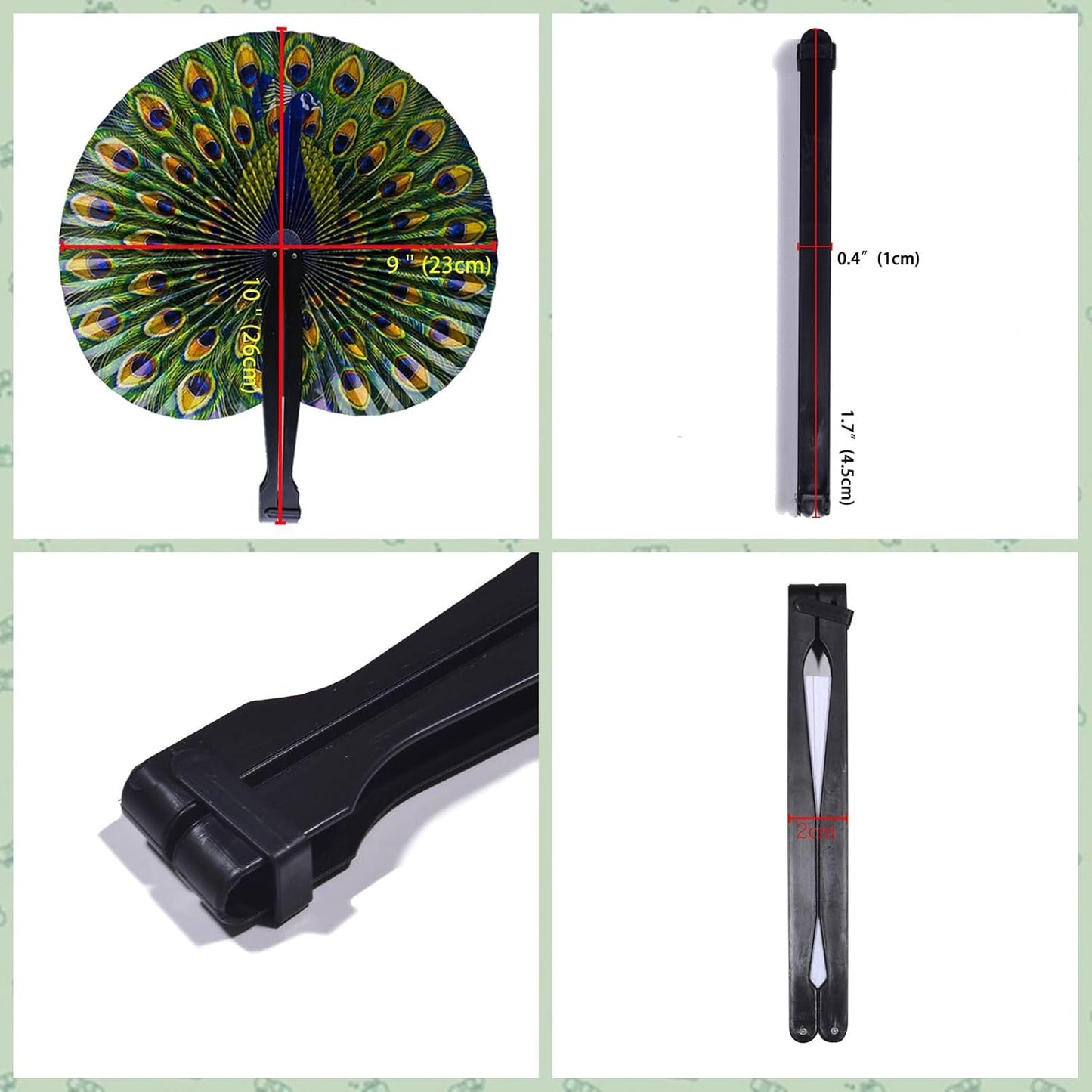 10 Pcs 10" Safari Print Peacock Fans Decorations Animal Folding Paper Hand Fans Bulk for Gifts,Weddings Festival,Birthday,Summer,Party Favors,School Cultural Shows