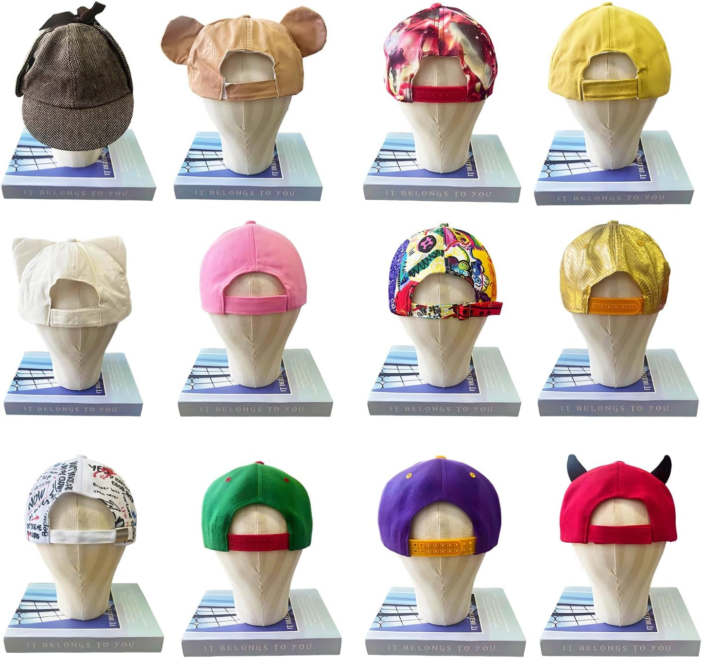 12 Assorted Pattern Funny Party Baseball Caps - Novelty Crazy Party Hats - Perfect Dress Up Costume Hats Photo Booth Props Hat for Adults Teen