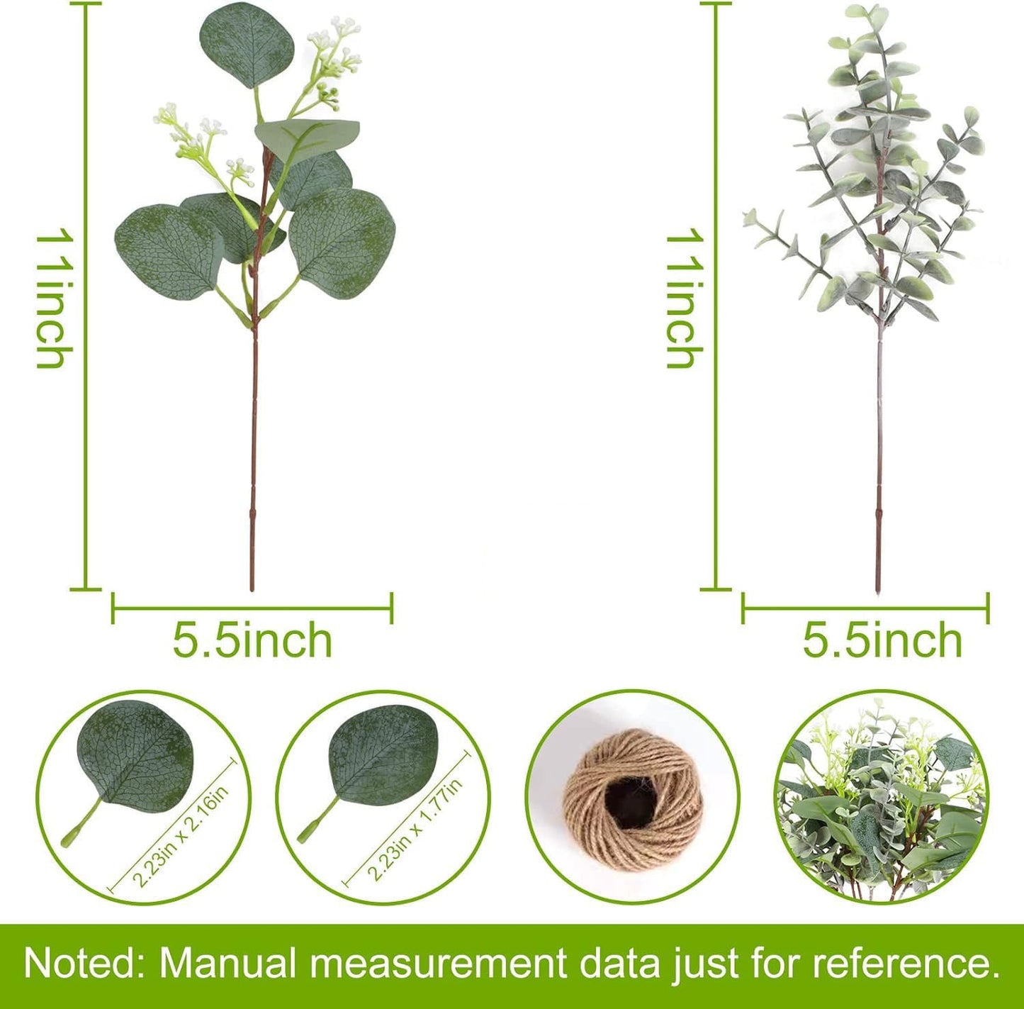 120 PCS Artificial Eucalyptus Stems Bulk Faux Silver Dollar Leaves for Vase Bouquets Baby Eucalyptus Leaves for Family Wedding Center Flower Arrangement