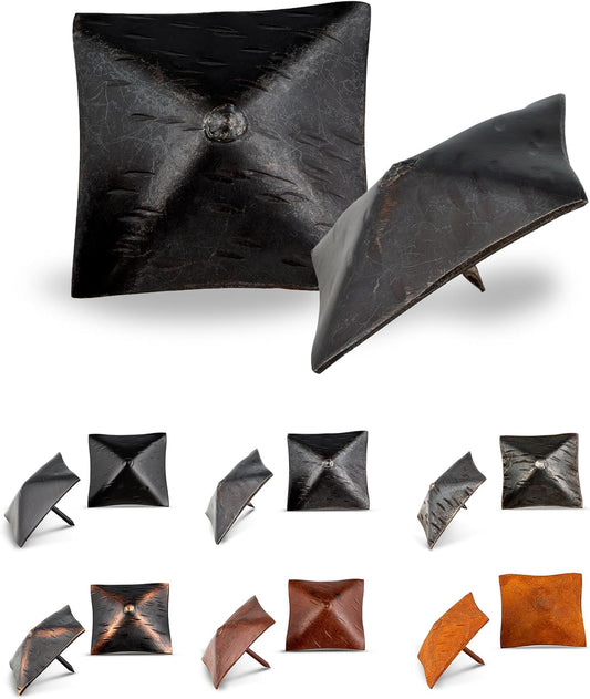 100 Pack 2" Square Head Iron Clavos Decorative Nails – Sealed Unfinished – Handmade Rustic Square Fasteners for Farmhouse Shutter, Barn Door, Shutters, and Gates – Ornamental Wood Accent