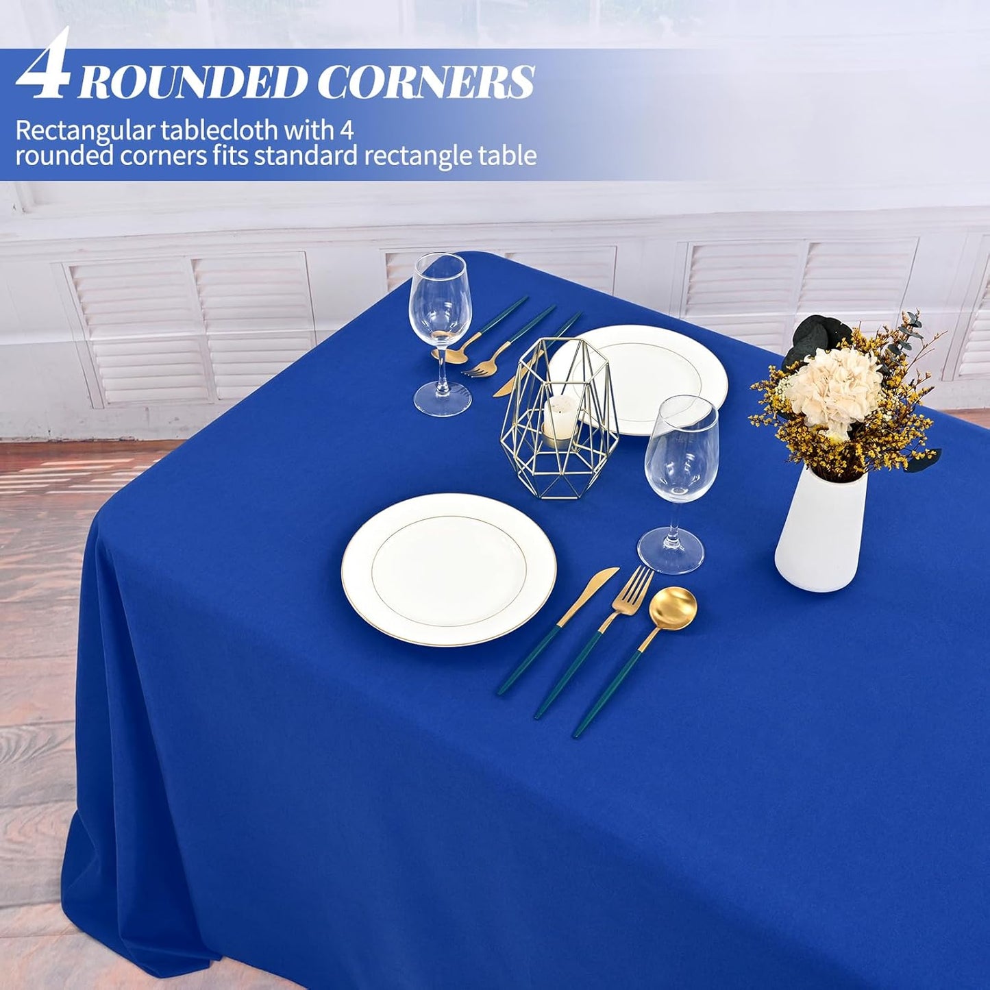 12 Packs 90 x 132 Inch Tablecloth, Royal Blue Polyester Table Cloth for 6ft Rectangle Tables,Washable Fabric TableCover for Wedding Banquets Parties Buffet Dining Table