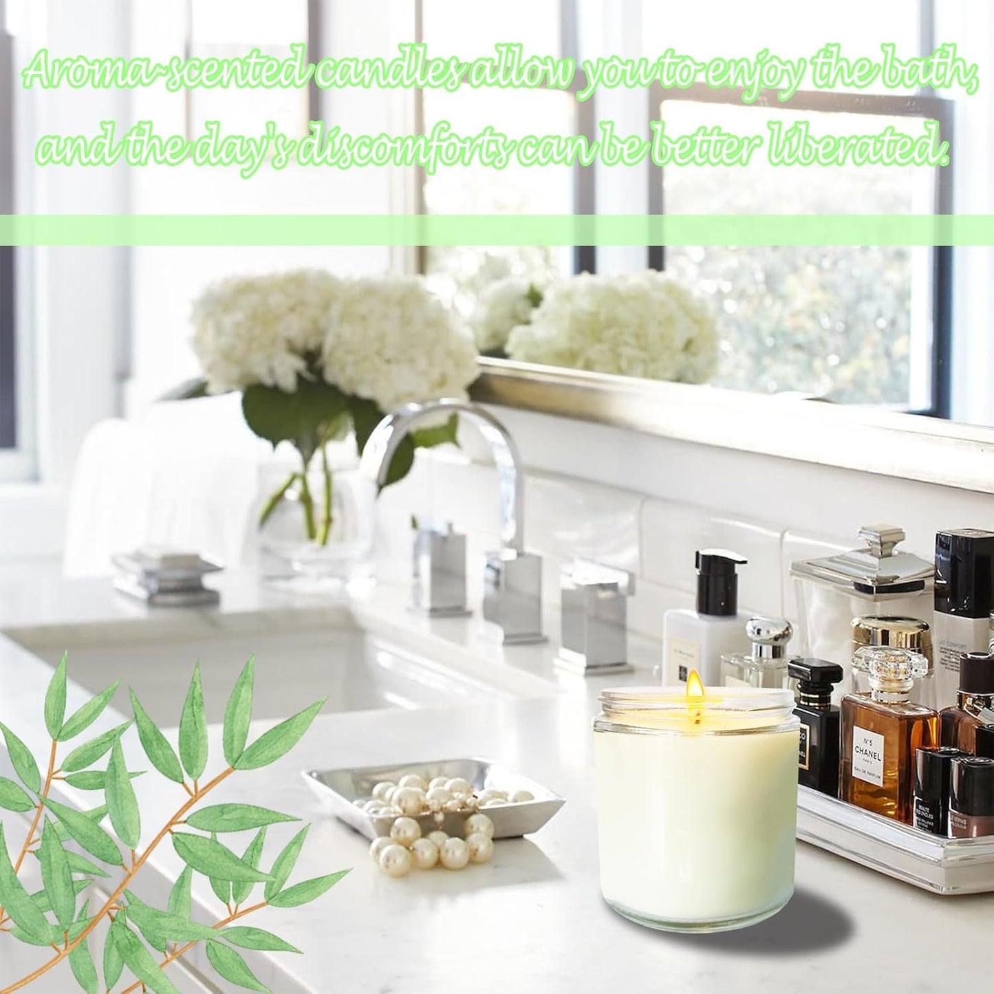 12 Pcs 8 Oz Bulk White Soy Candles,Eucalyptus Scented Candles Set,Bulk Aromatherapy Candle,Great Stress Relieving Scented Candle for Girls as a Gift for Birthdays, Weddings and More!