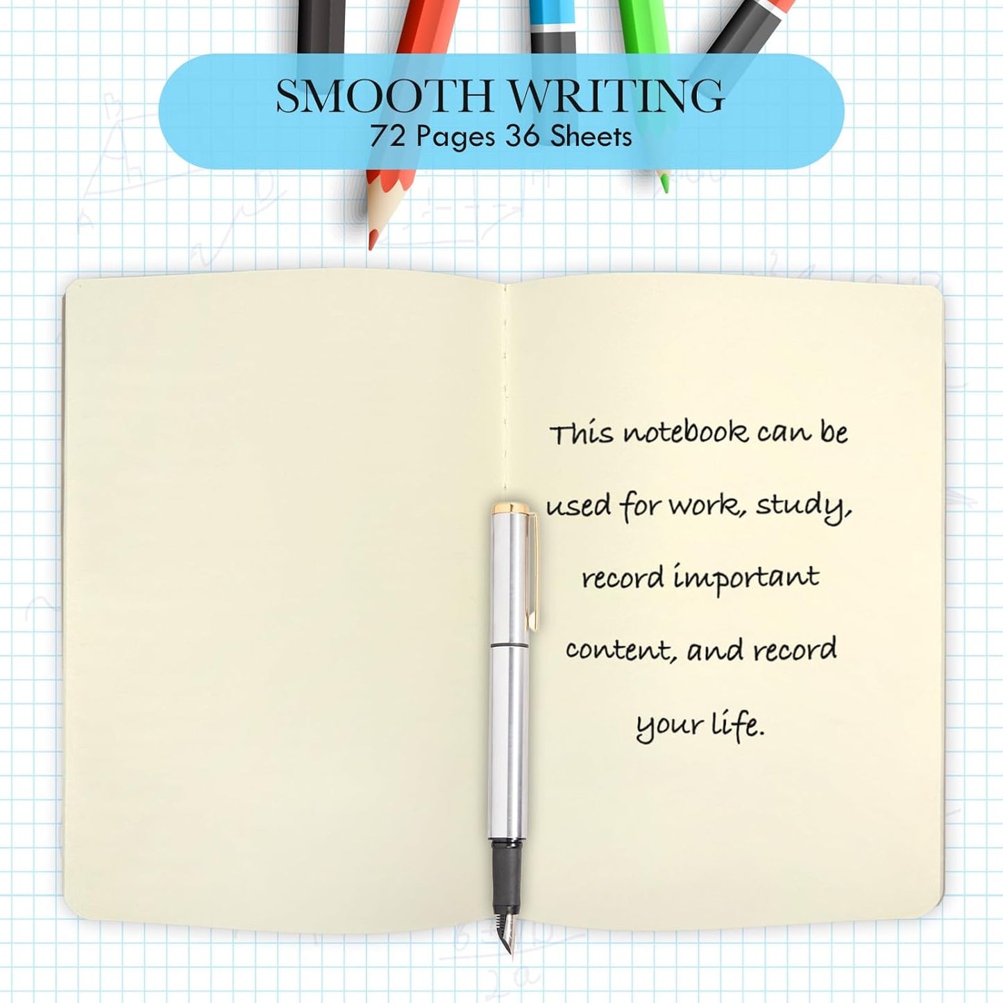 100 Pack Notebooks Bulk, Journaling Kraft Notebooks 5.5 x 8.3 A5 Softcover Notebook for Travelers Students Office Writing Sketch Travel Journal Notepad with 72 Pages 36 Sheets (Brown-Unlined)