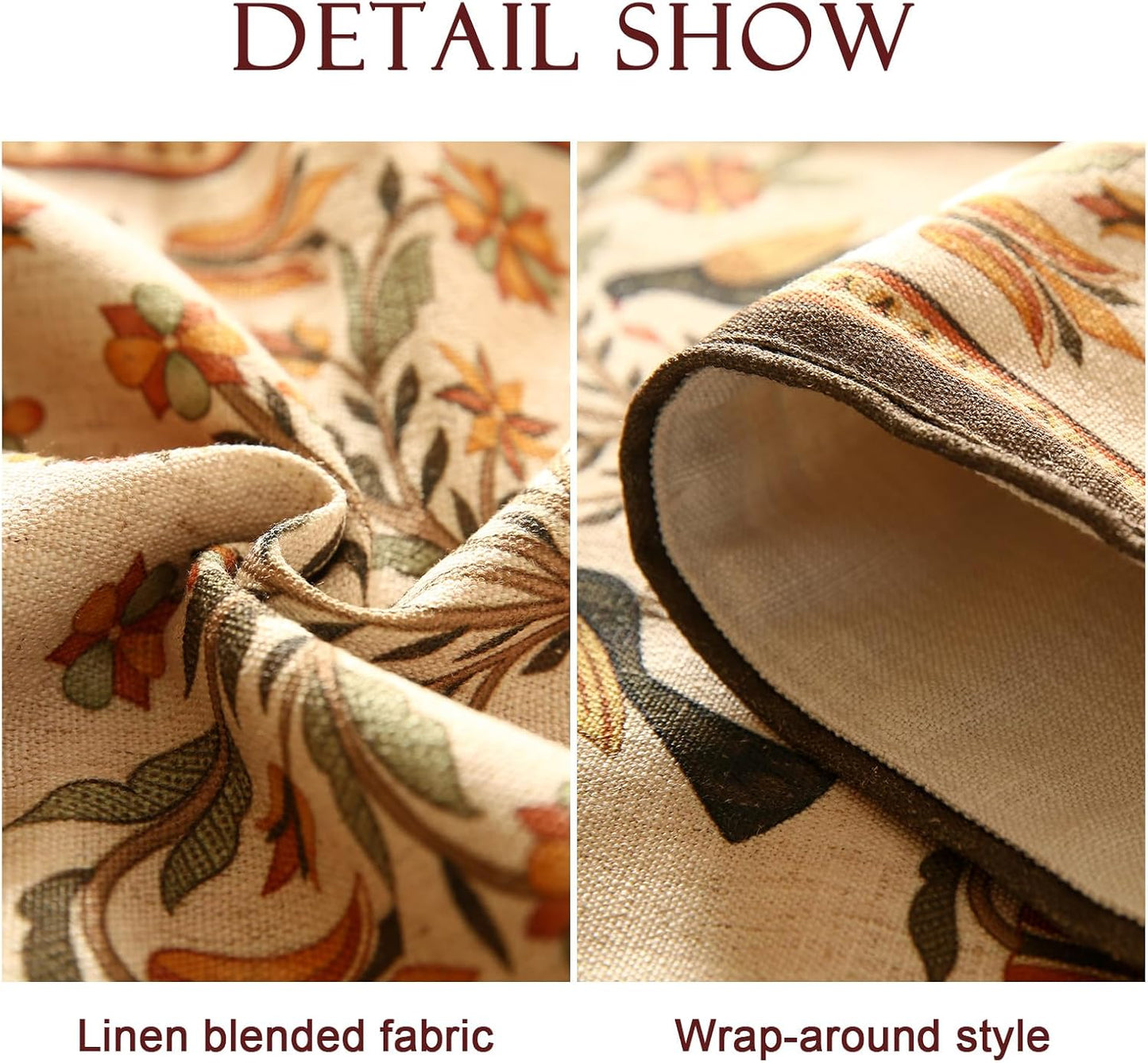 Vintage Linen Table Runner 87 Inches Long,Floral Print Italian Rustic Runner for Coffee Table Decor Tabletop Table Runners for Kitchen,Dining,Party,Home,Christmas,12"*87"