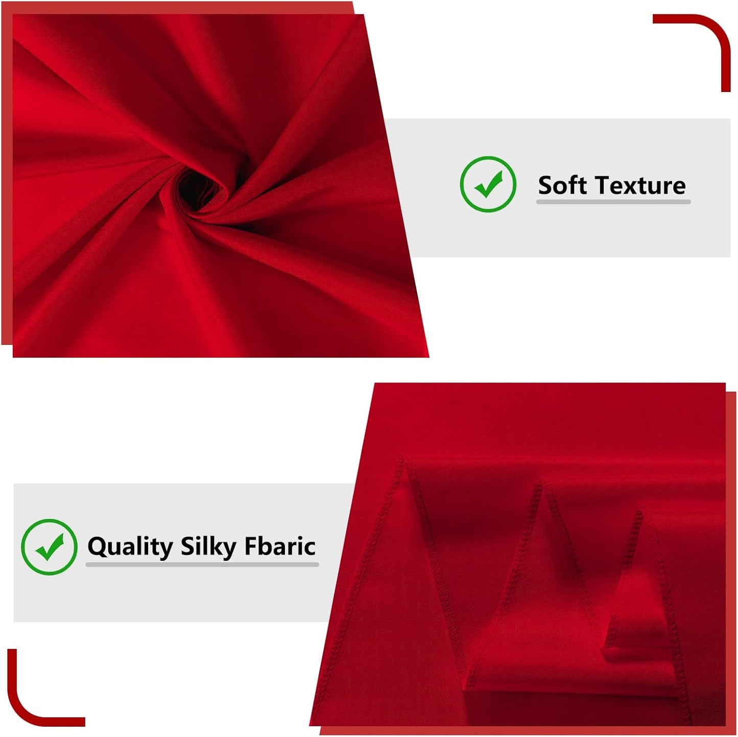 10ft x 10ft Red Backdrop Curtains for Party Valentine's Day Arch Stage Wedding Ceremony Curtains Fabric Photography Backdrop for Baby Showers Rod Pocket Home Decoration, 5ft x 10ft, 2 Panels