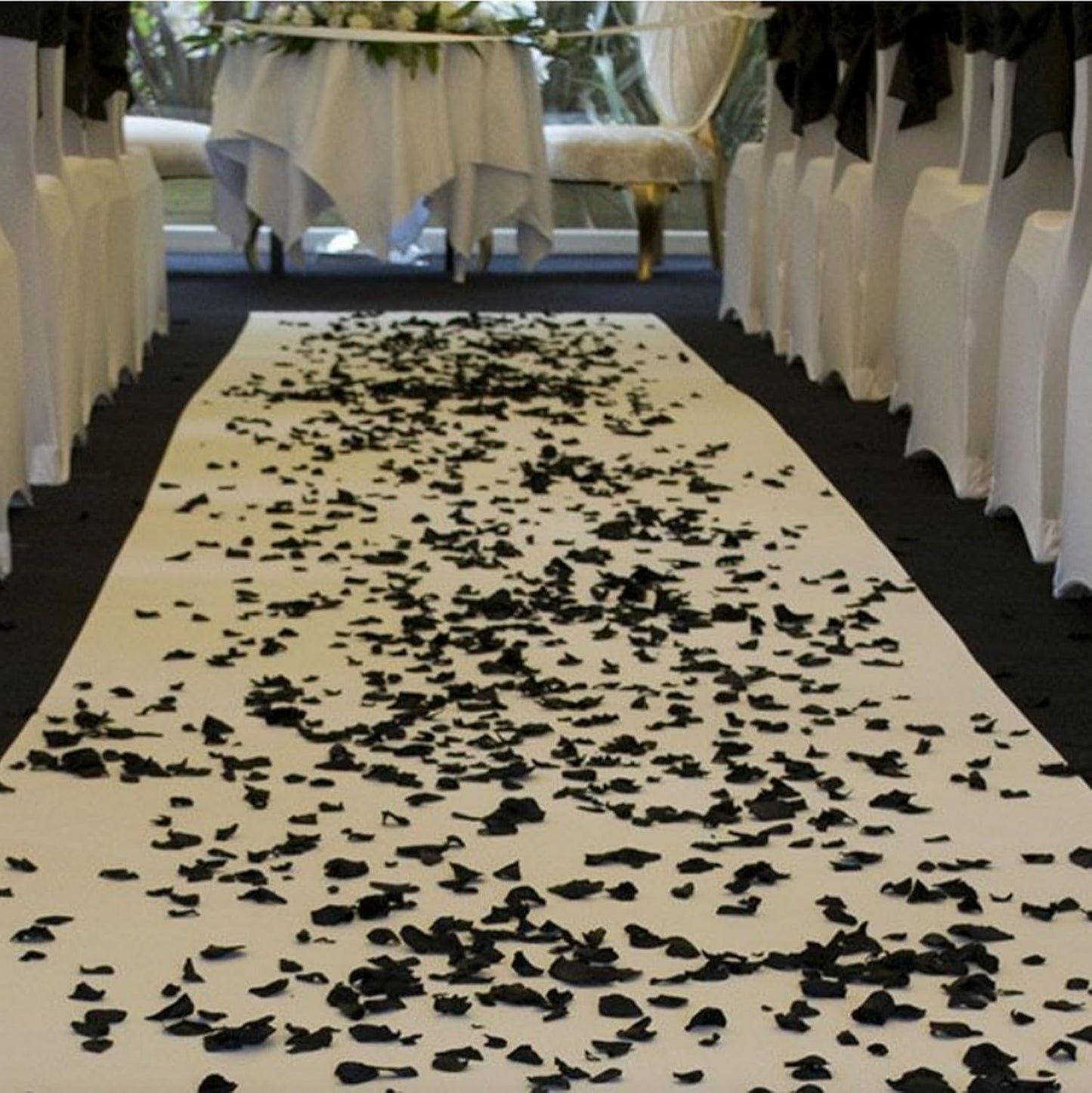CODE FLORIST 1500 PCS Black Silk Rose Petals,Romantic Night,Wedding,Proposal Anniversary Flower Decorations(Separated,Scented)