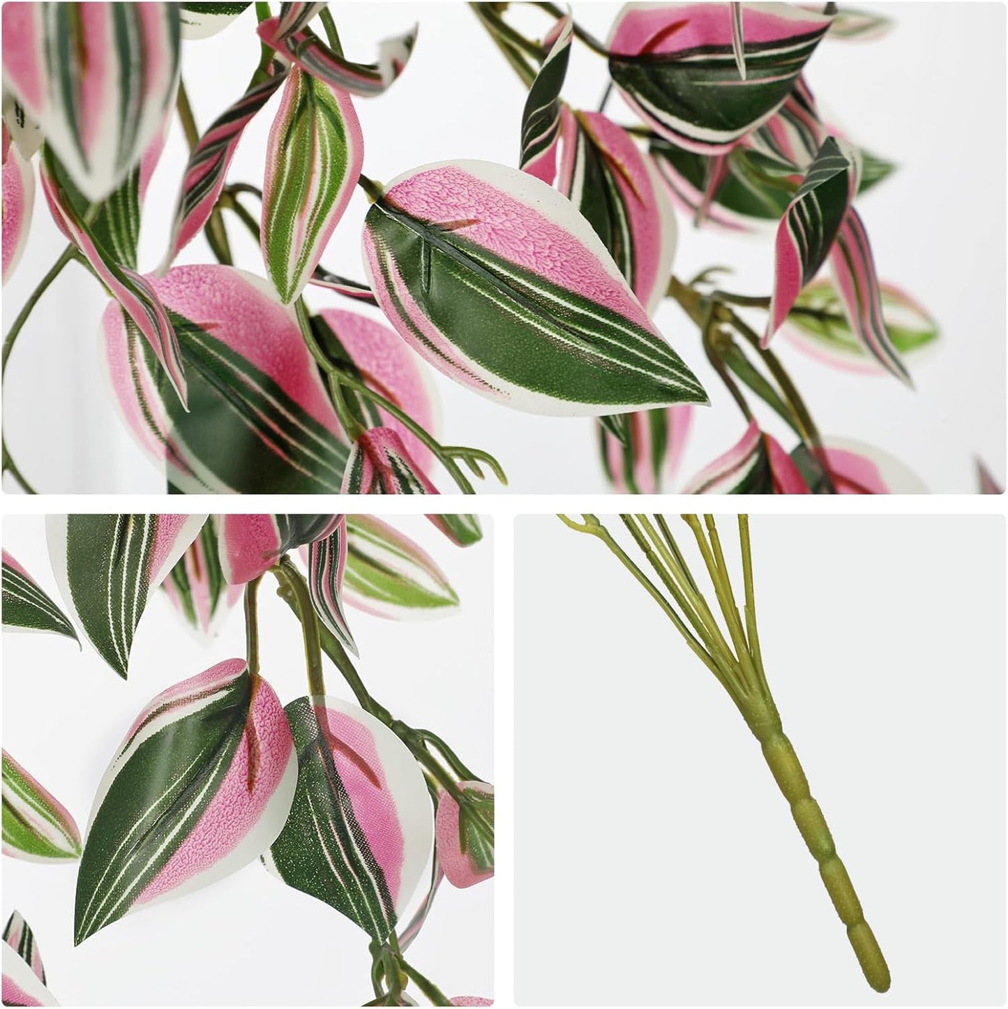 DILATATA Fake Hanging Plants Artificial Hanging Plants 22" Faux Wandering Jew Hanging Leaves Plant for Wall Shelf Home Indoor Outdoor Decor - 5 Pack