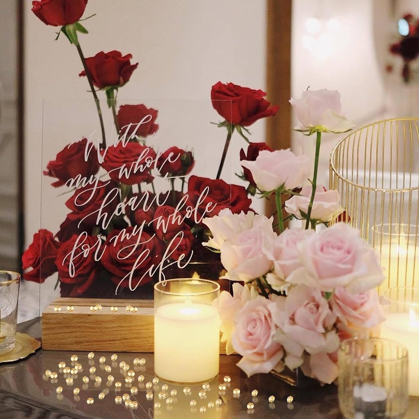 10000Pcs Crystal Acrylic Diamond Fake Gems Vase Filler, 4.5mm Faux Diamonds for Table Scatter Wedding Party, Bridal Shower, Birthday Decoration, Clear