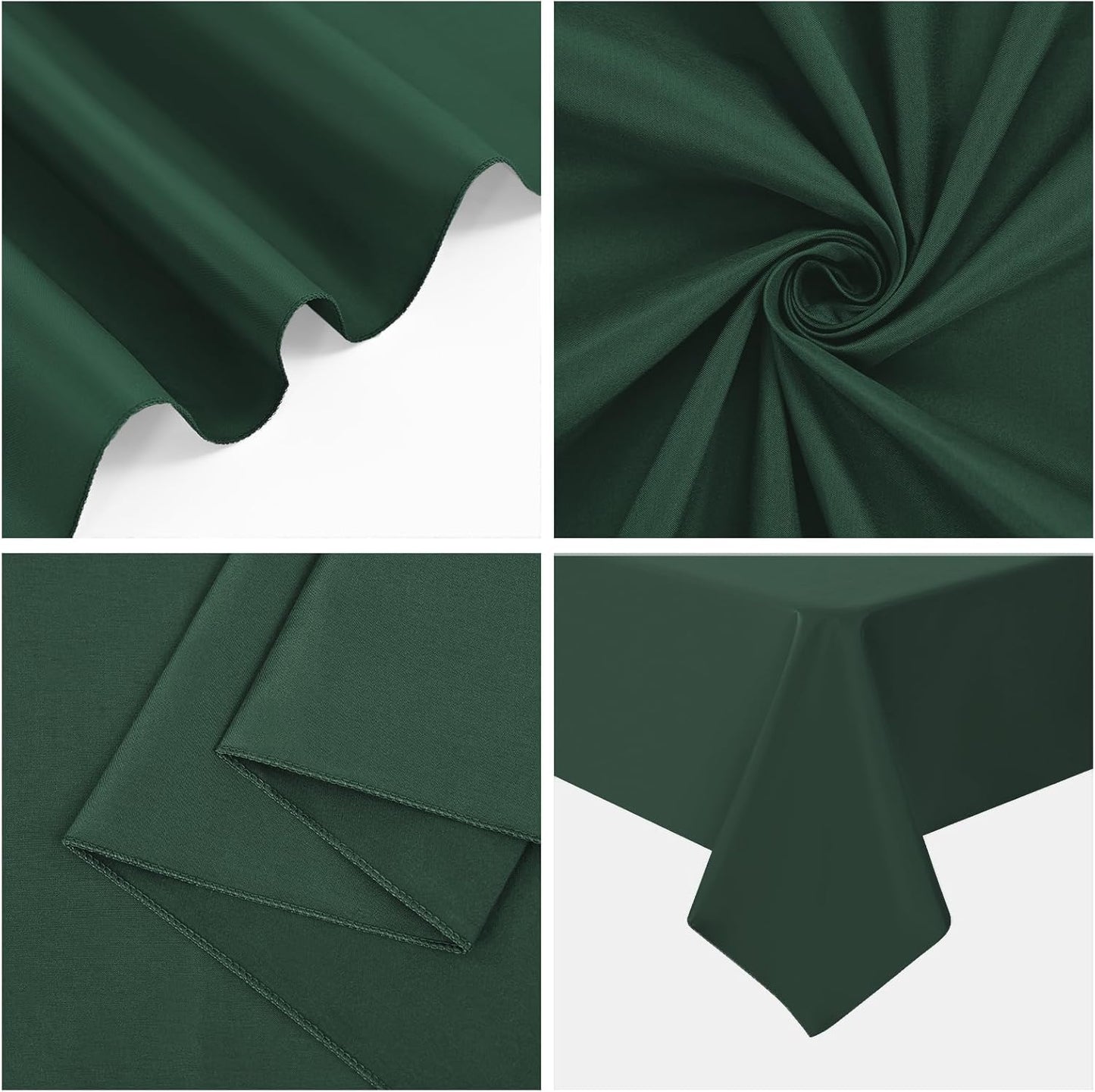 10 Pack Hunter Green Tablecloths for 6ft Rectangle Tables 60 x 102 Inch - Polyester Table Cover Stain and Wrinkle Resistant Washable Fabric Table Clothes for Wedding Party Banquet Reception Restaurant