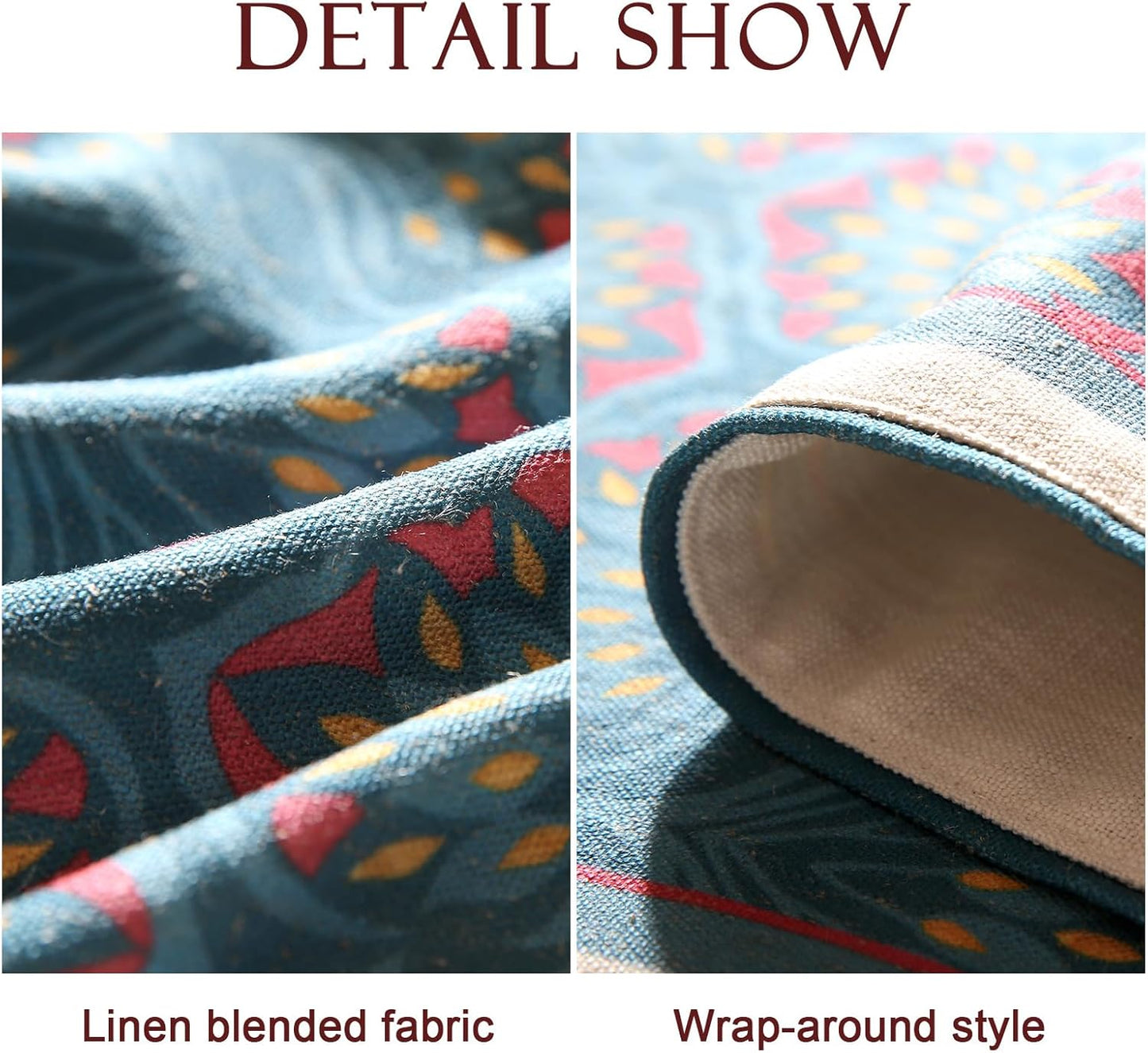 Vintage Blue Peacock Table Runner for Table,Decorative Linen 87 Inches Long Table Runners,Cheesecloth Decor Tabletop for Kitchen,Dining,Tea Party,Home,Christmas,12"*87"