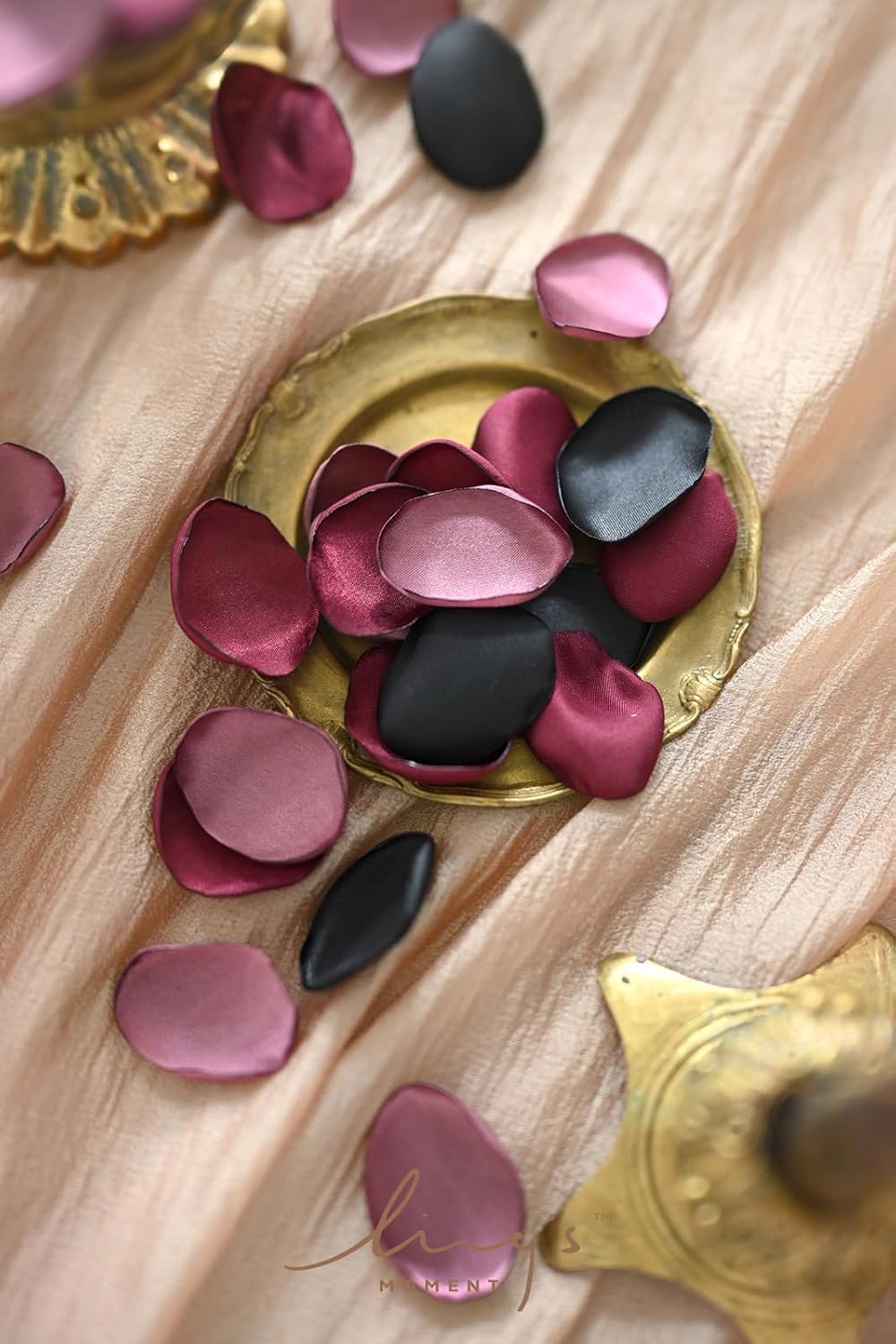 Ling's Moment Rose Petals, Silk Flower Petals for Wedding/Aisle/Flower Girl Baskets/Table Centerpiece Décor,etc.Black Burgundy 200pcs