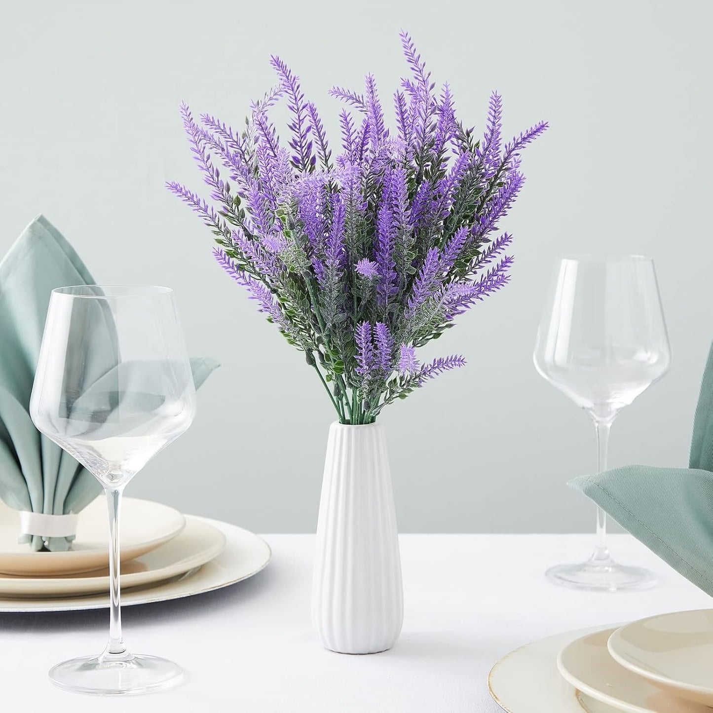 Juvale 12 Bundles Lavender Artificial Flower Stems - 2" D x 3" W x 14" H - Purple - Weather Resistant Artificial Flowers for Outdoors & Wedding Centerpieces & Door Wreaths