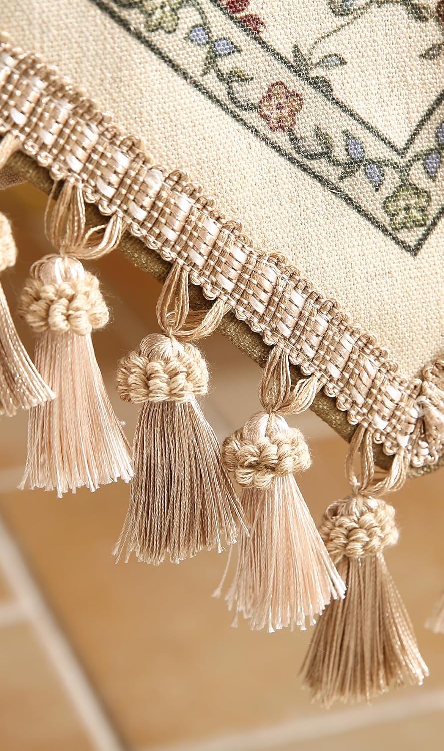 patdrea Designer Vintage Floral Linen Table Runner 71 Inch Long, Beige Cottage Rustic Bouquets Pattern Table Mat,Decor for Kitchen Dining Coffee Table Shelf Cabinet Banquet Christmas ,12"*71"