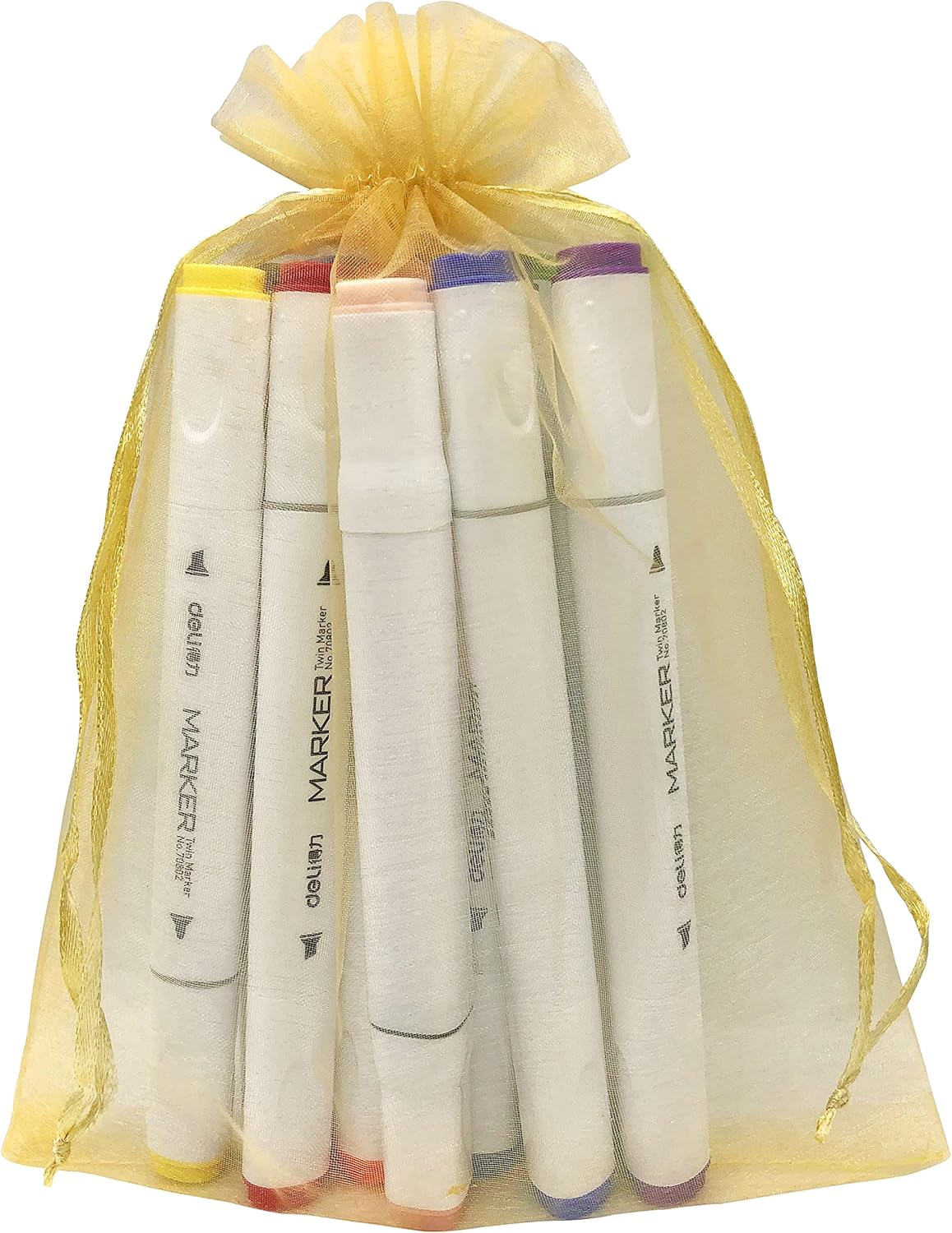 100pcs Gold Organza Gift Bags 6x9 Inch Mesh Drawstring Pouch Jewelry Bags for Wedding, Party, Birthday, Baby Shower