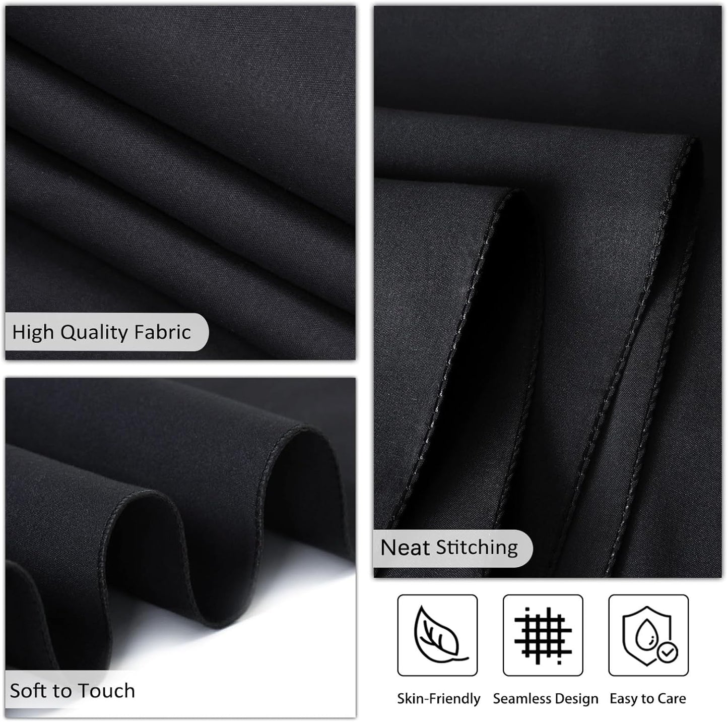 12 Pack Black Tablecloths 60 x 84 Inch Rectangular Table Cloths for Rectangle Tables 4ft, Wrinkle Resistant Black Table Cloth Washable Polyester Fabric for Buffet Wedding Party Banquet