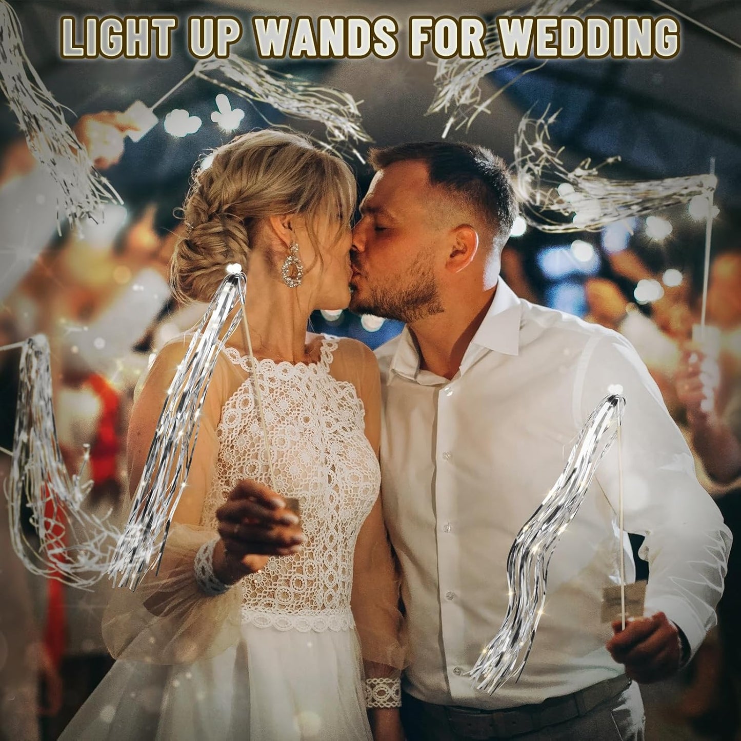100 PCS Wedding Wands, Silver Wedding Light Sticks for Send Offs and Parties