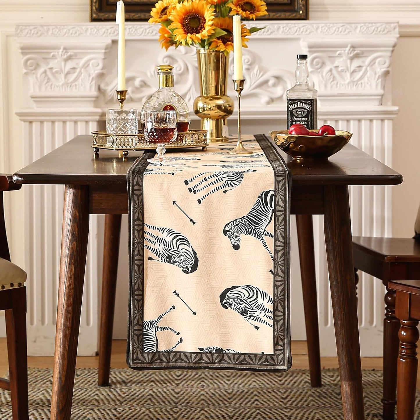 patdrea Designer Elegant Wild Animals Velvet Table Runner, Beige Brown with Zebra Texture Pattern Table Mat, Decoration for Kitchen Dining Coffee Table Cabinet Banquet Thanksgiving,12"*71"